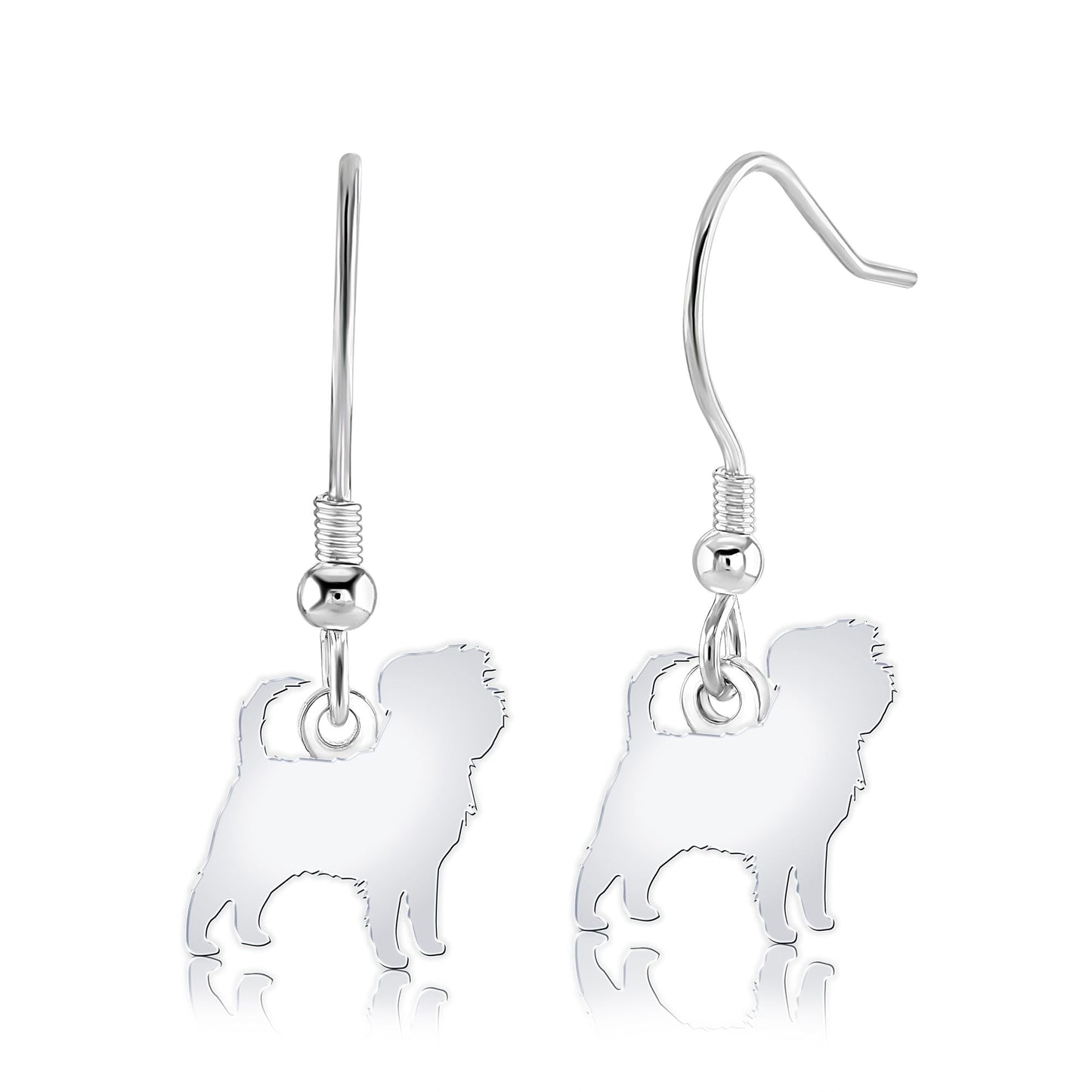 Affenpinscher Silhouette Silver Earrings - MYLEE London