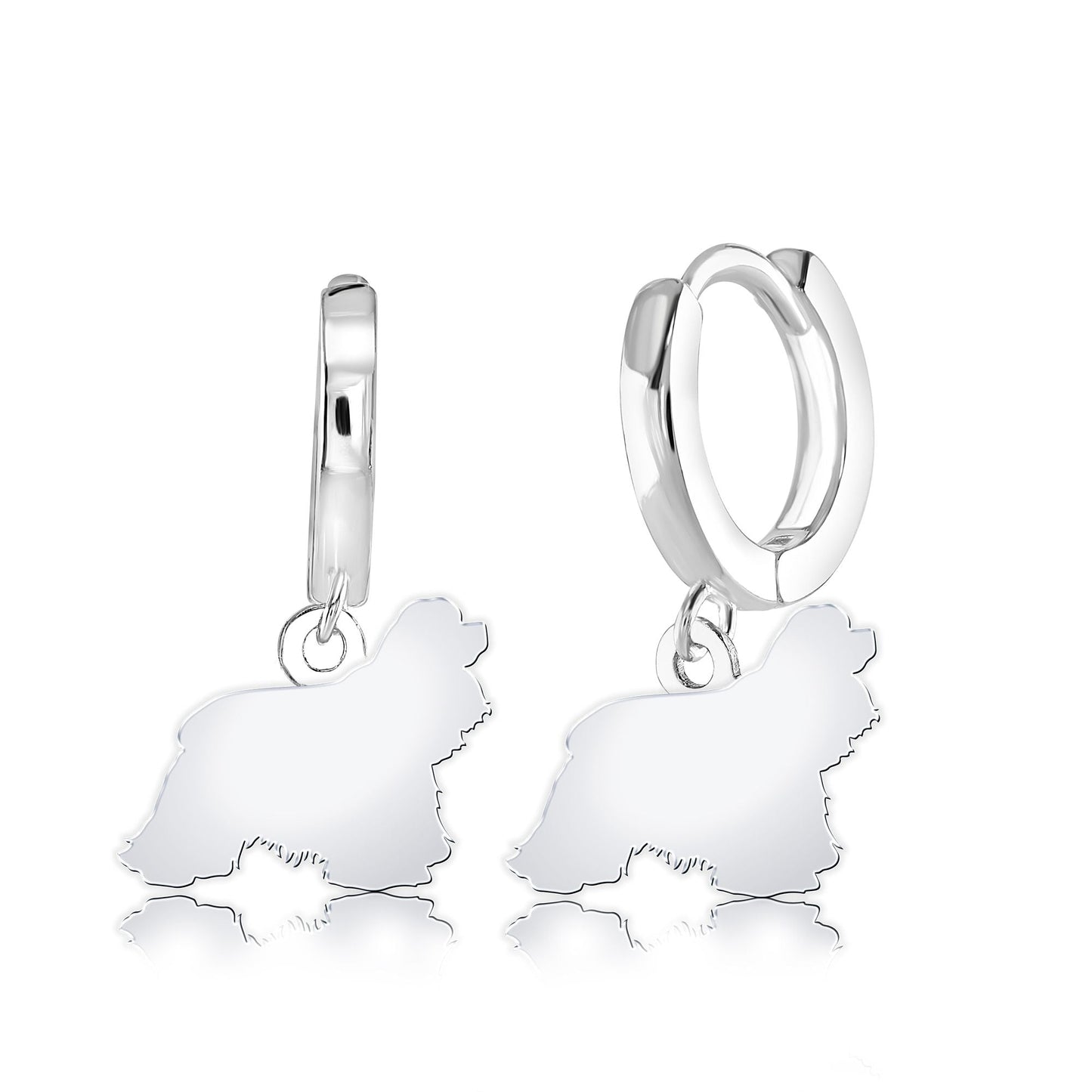 American Cocker Spaniel Silhouette Silver Earrings - MYLEE London