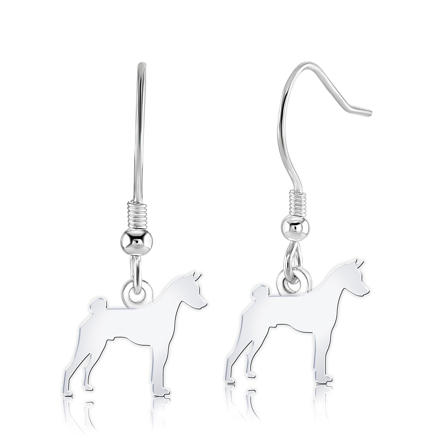 Basenji Silhouette Silver Earrings - MYLEE London