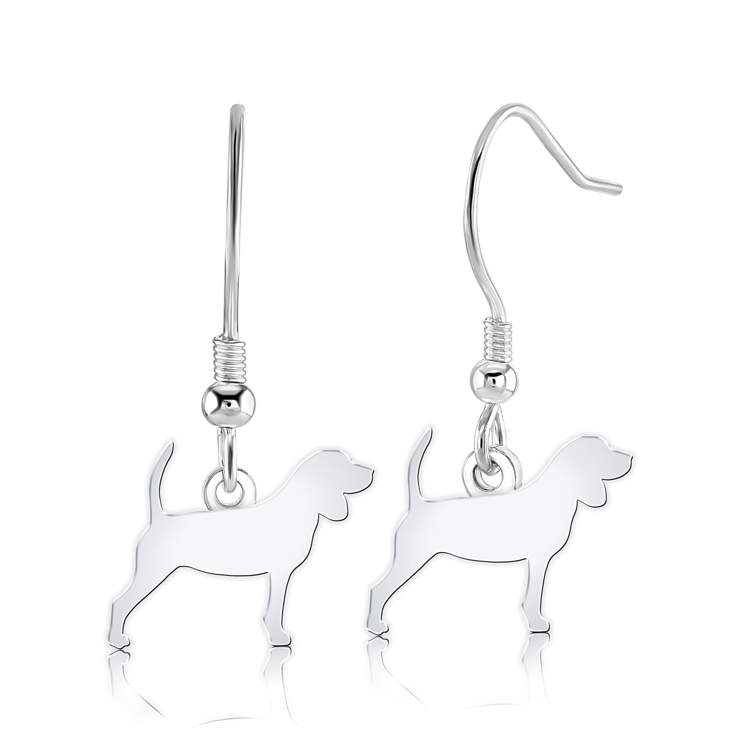 Beagle Silhouette Silver Earrings - MYLEE London