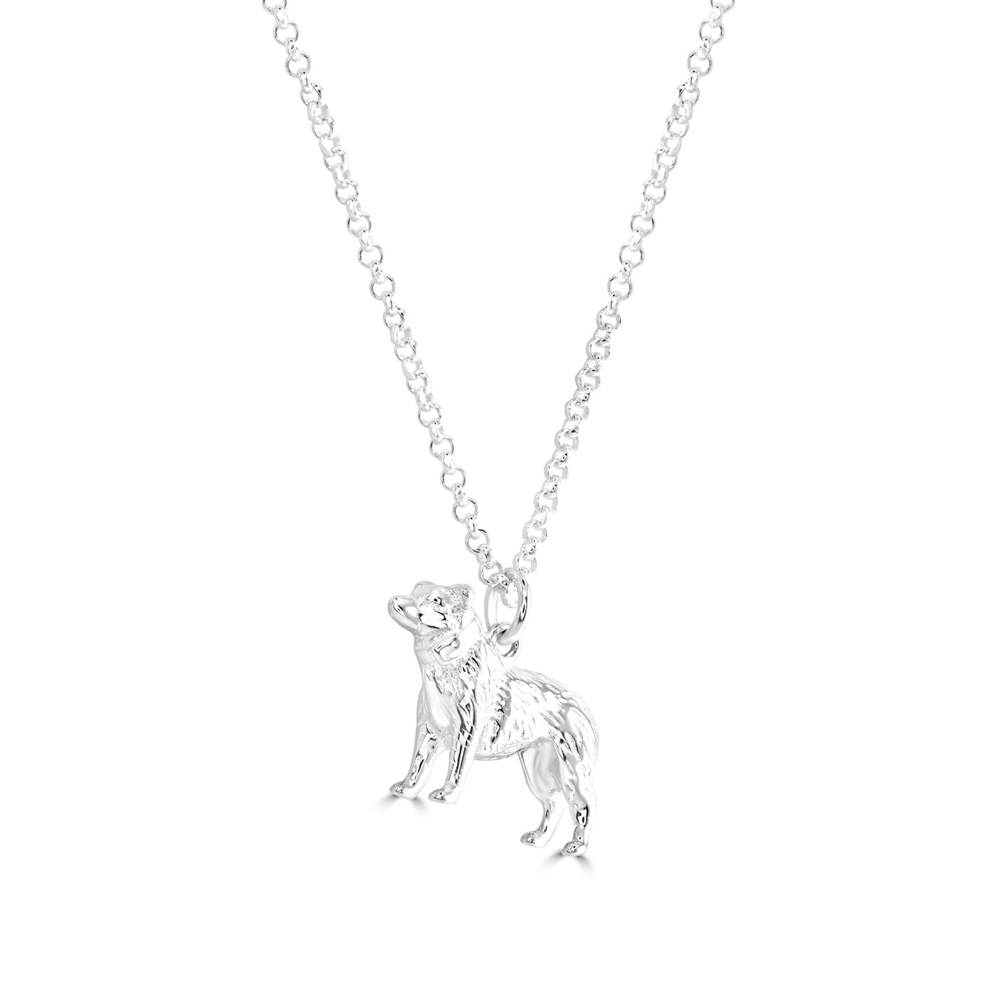Border Collie Silver Necklace - Personalised - MYLEE London