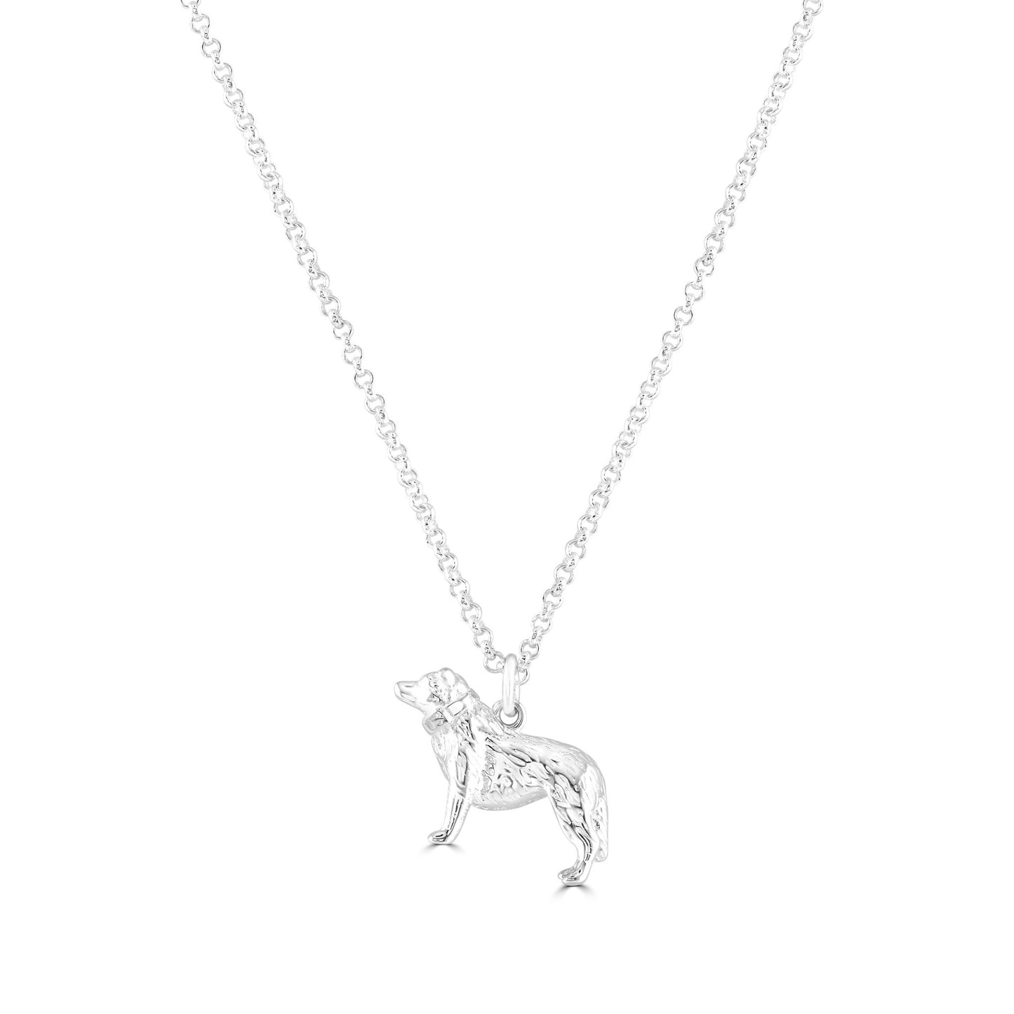 Border Collie Silver Necklace - Personalised - MYLEE London