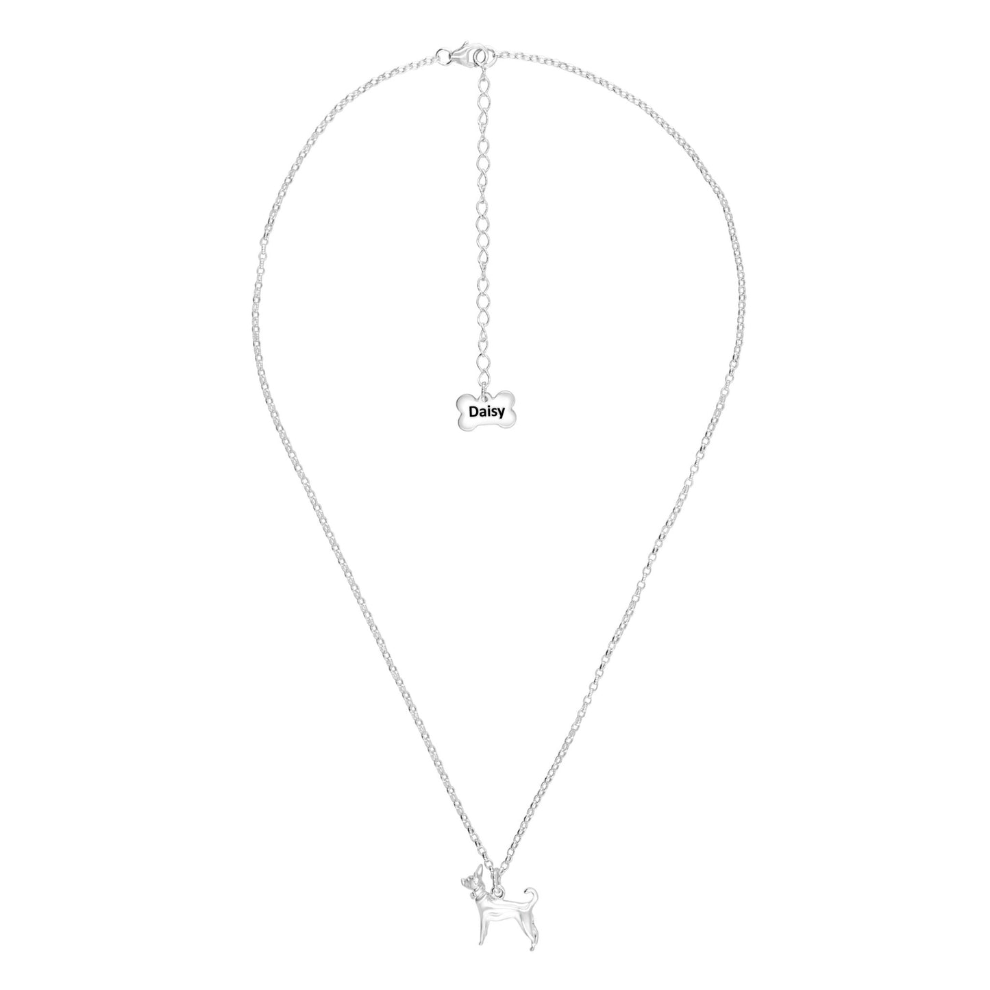 Chihuahua Silver Necklace - Personalised - MYLEE London