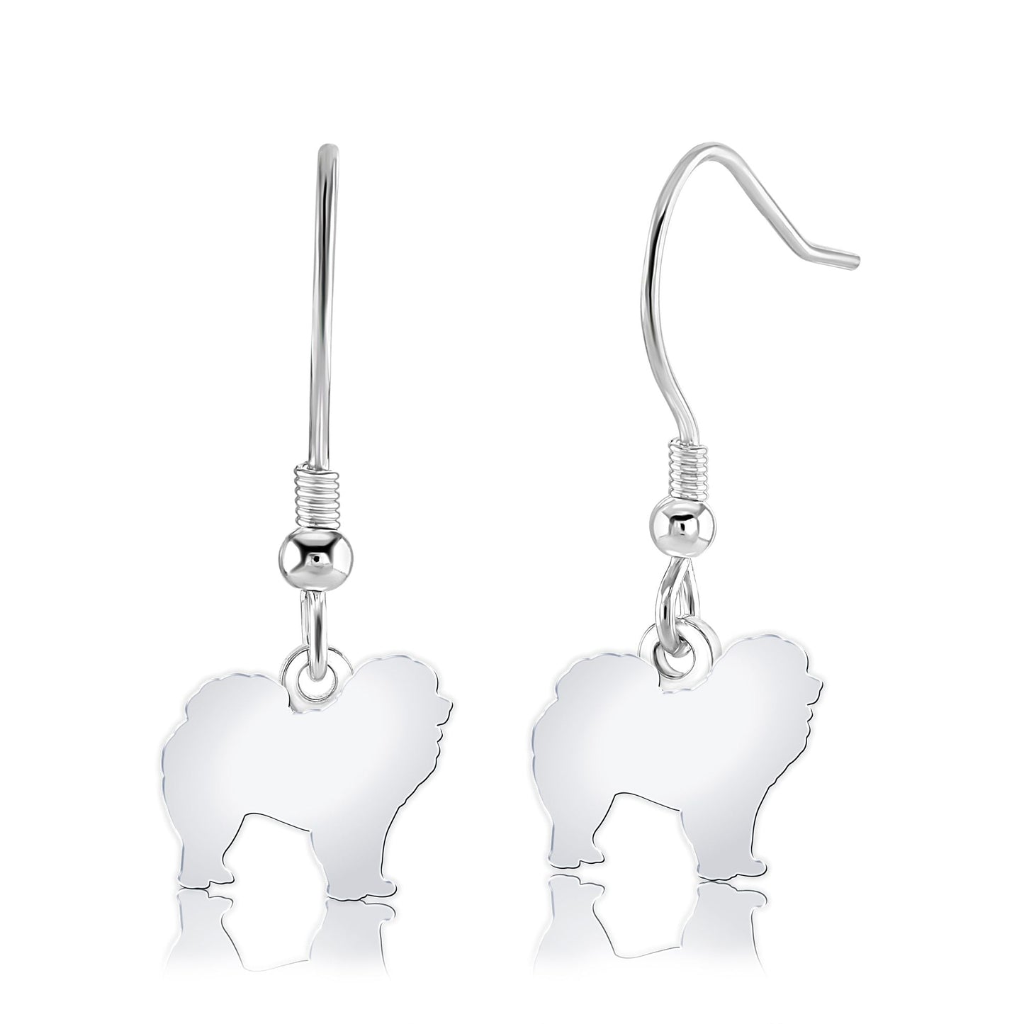 Chow Chow Silhouette Silver Earrings - MYLEE London