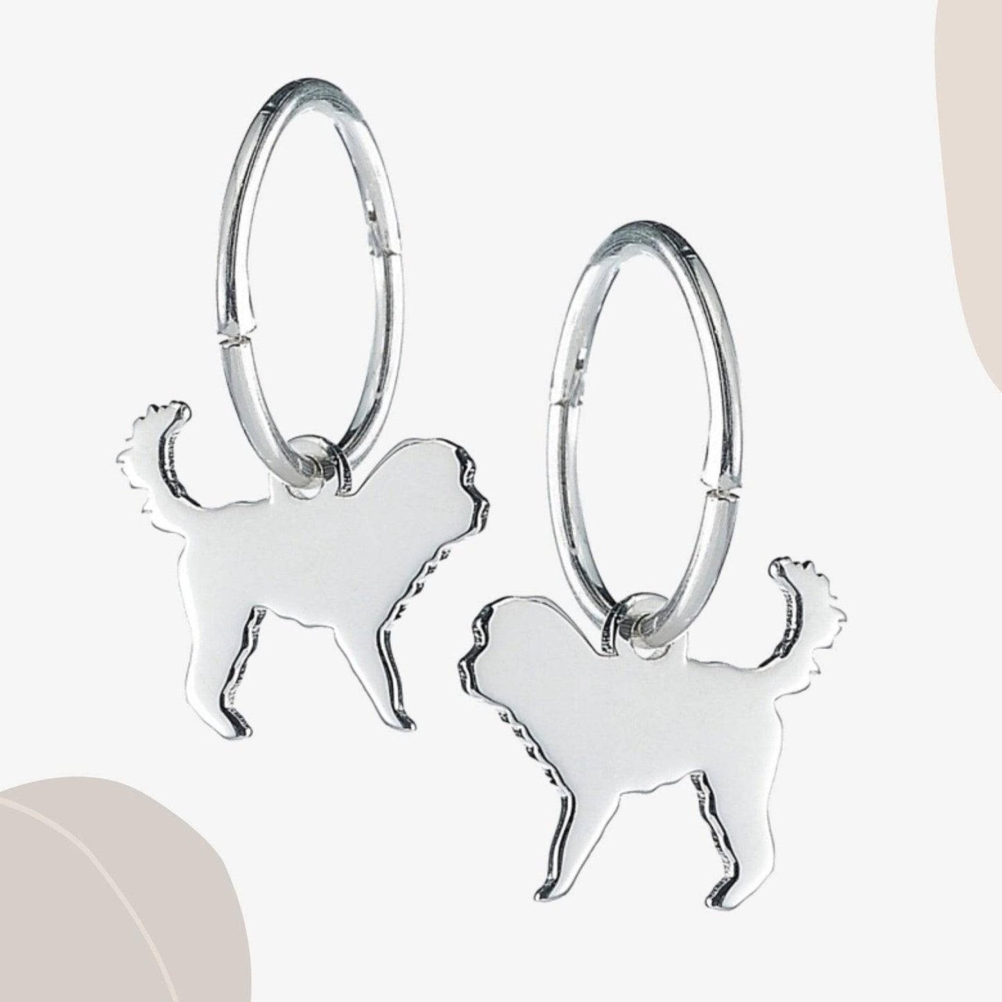 Cockapoo Silhouette Silver Earrings - MYLEE London