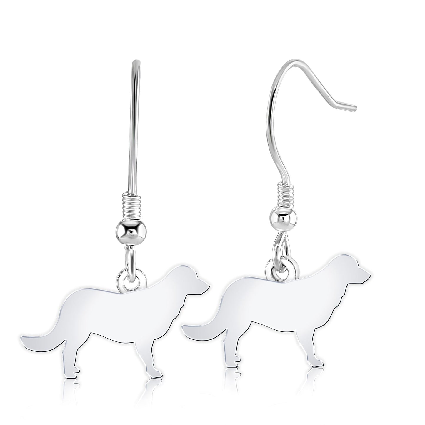 Flat - Coated Retriever Silhouette Silver Earrings - MYLEE London