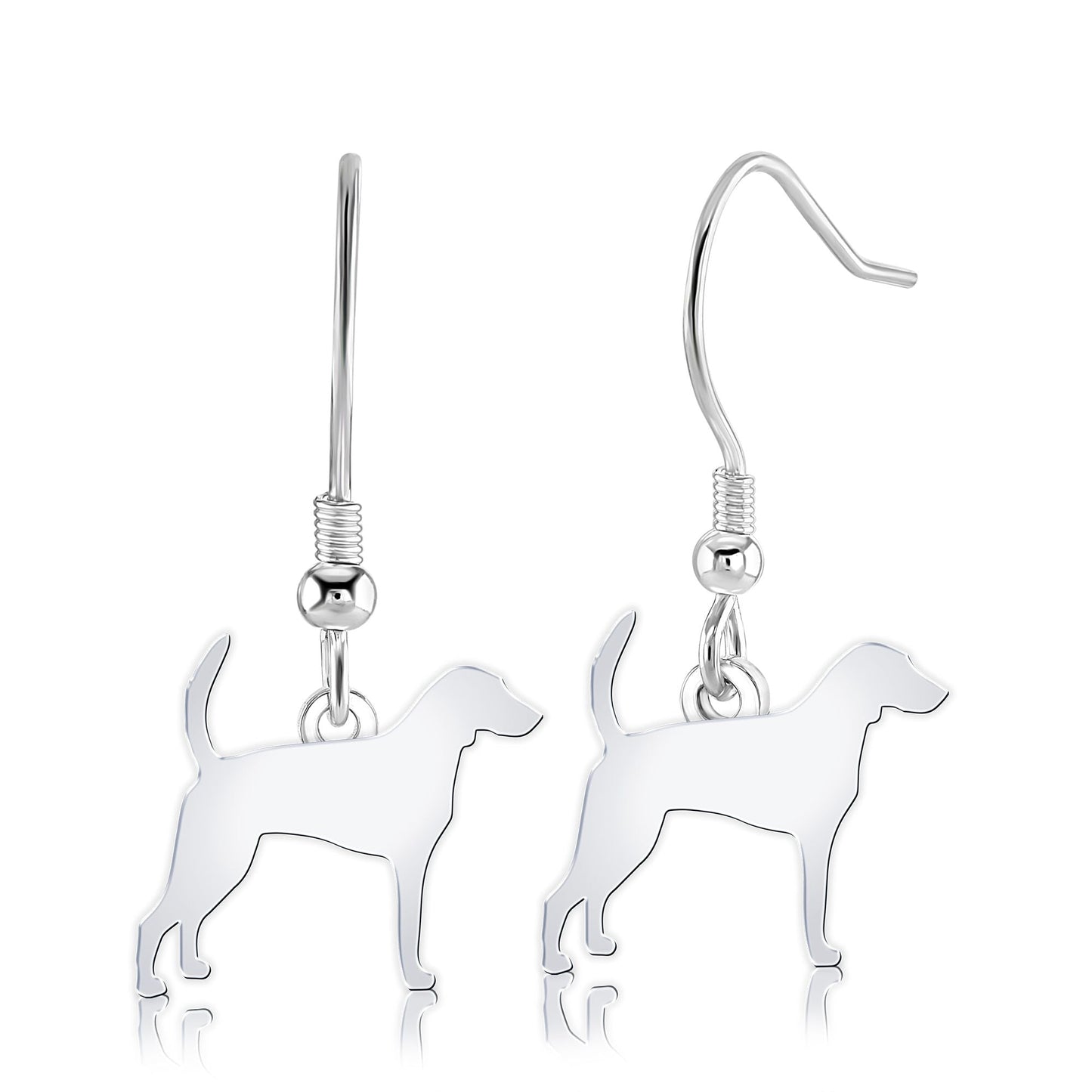 Foxhound Silhouette Silver Earrings - MYLEE London