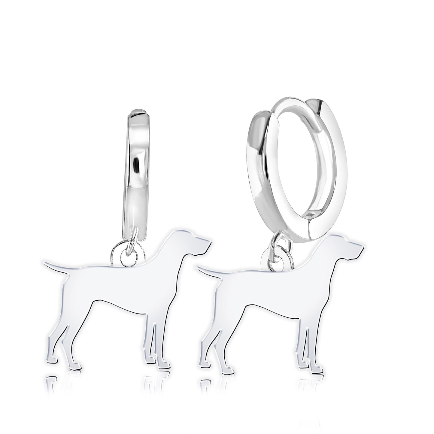 German Shorthaired Pointer Silhouette Silver Earrings - MYLEE London