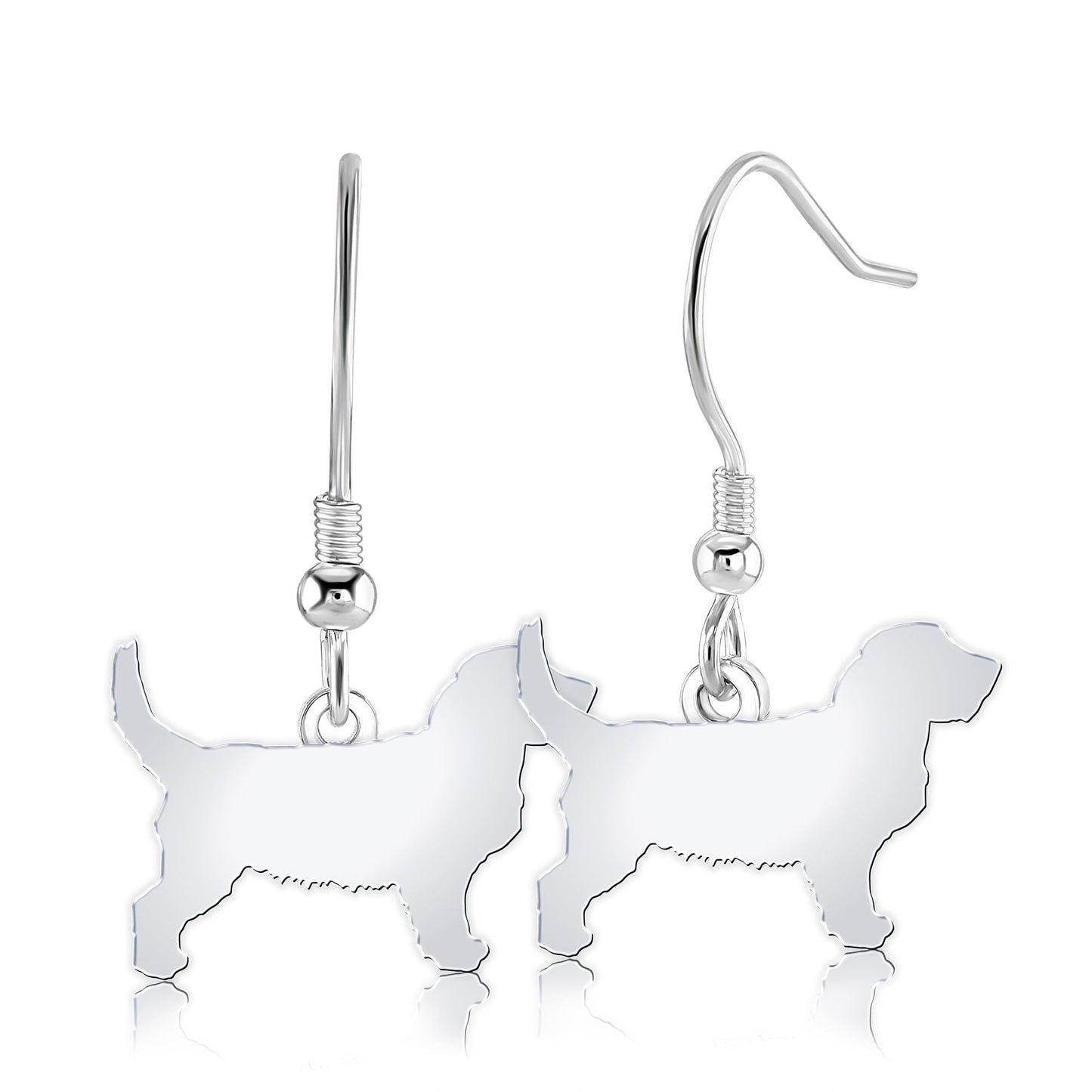 Griffon Fauve De Bretagne Silhouette Silver Earrings - MYLEE London