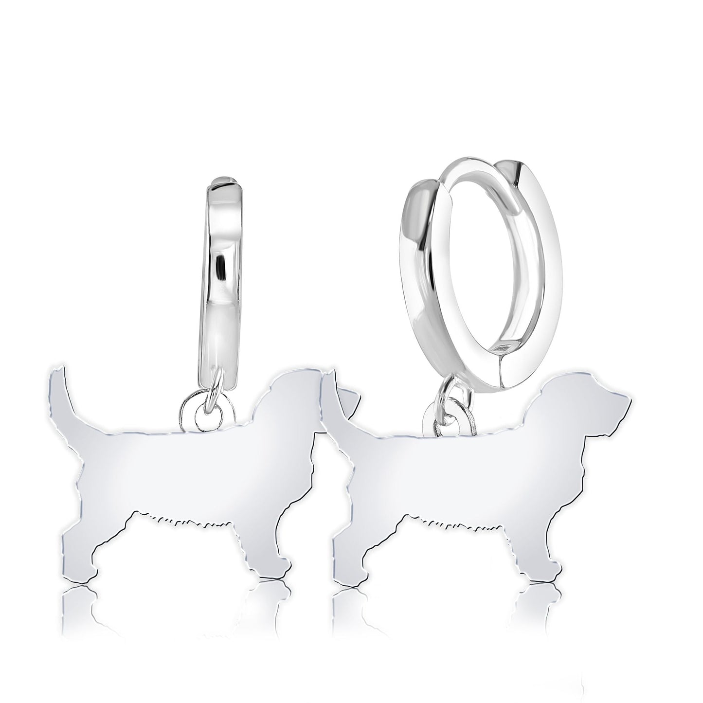 Griffon Fauve De Bretagne Silhouette Silver Earrings - MYLEE London