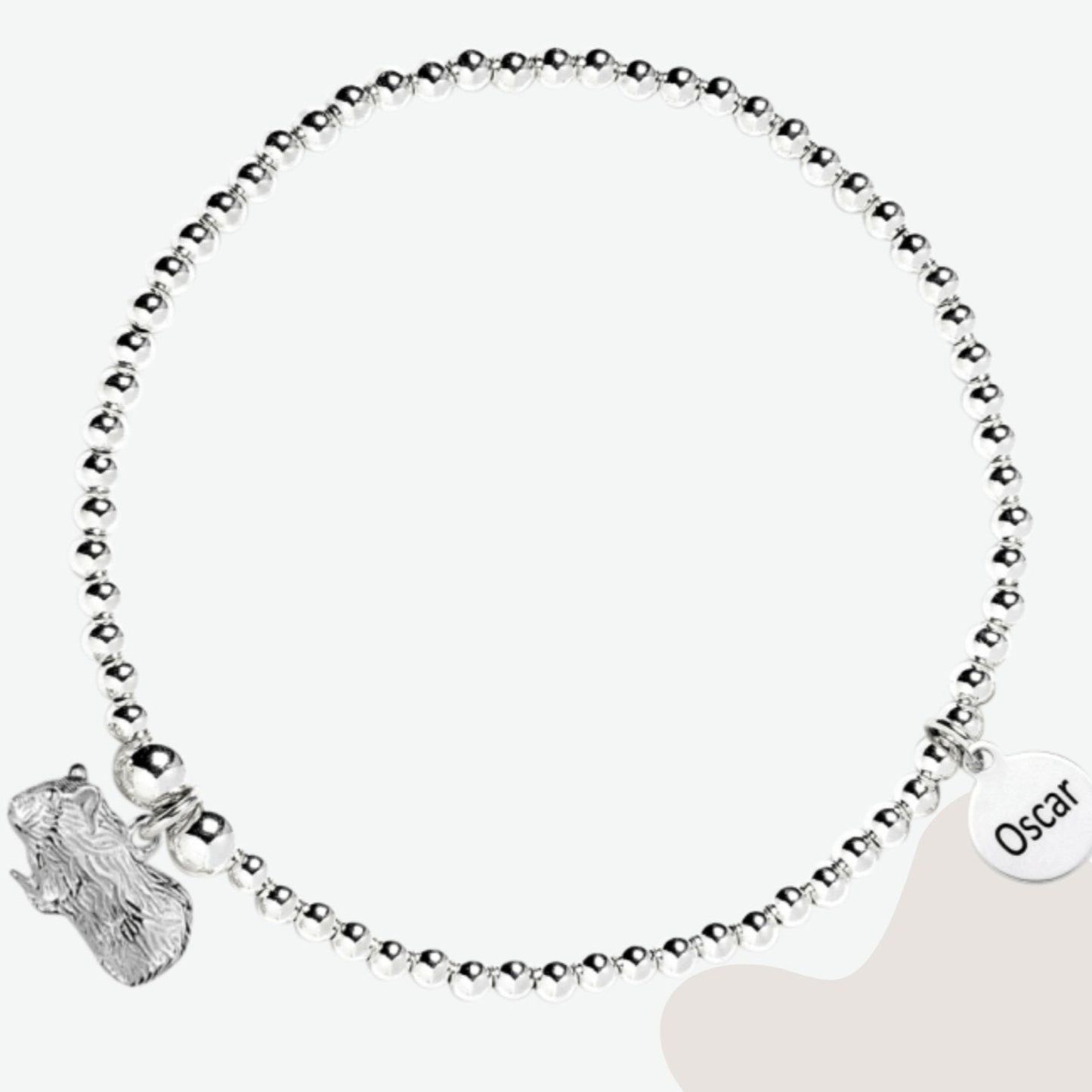 Guinea Pig Silver Ball Bead Bracelet - Personalised - MYLEE London