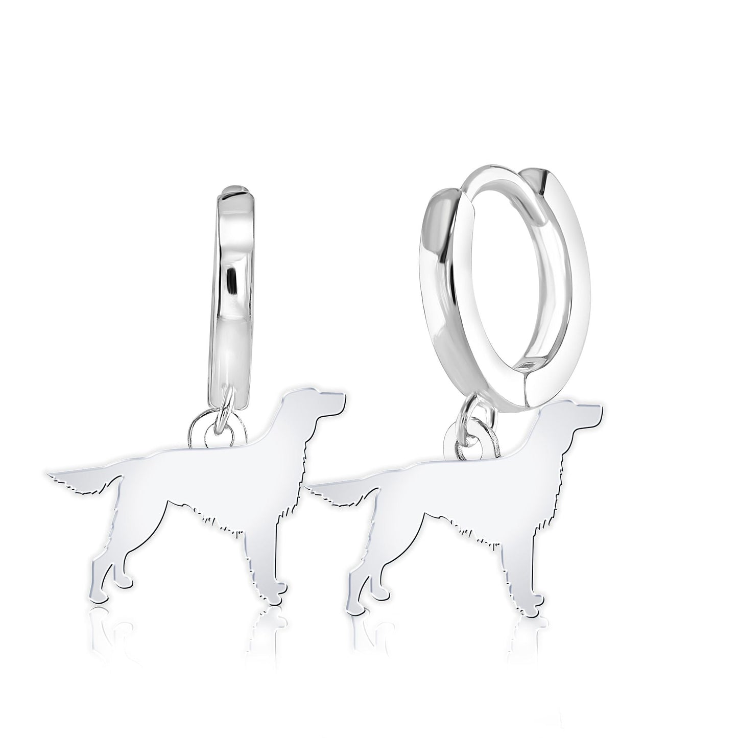 Irish Setter Silhouette Silver Earrings - MYLEE London