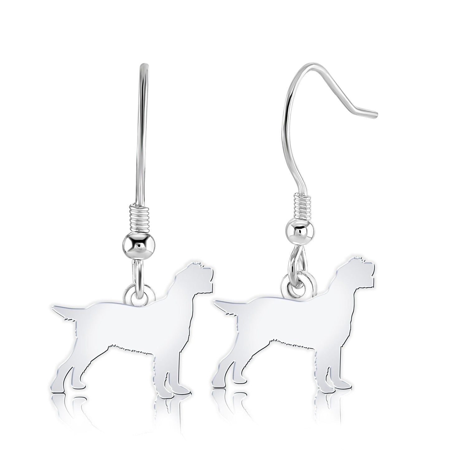 Italian Spinone Silhouette Silver Earrings - MYLEE London