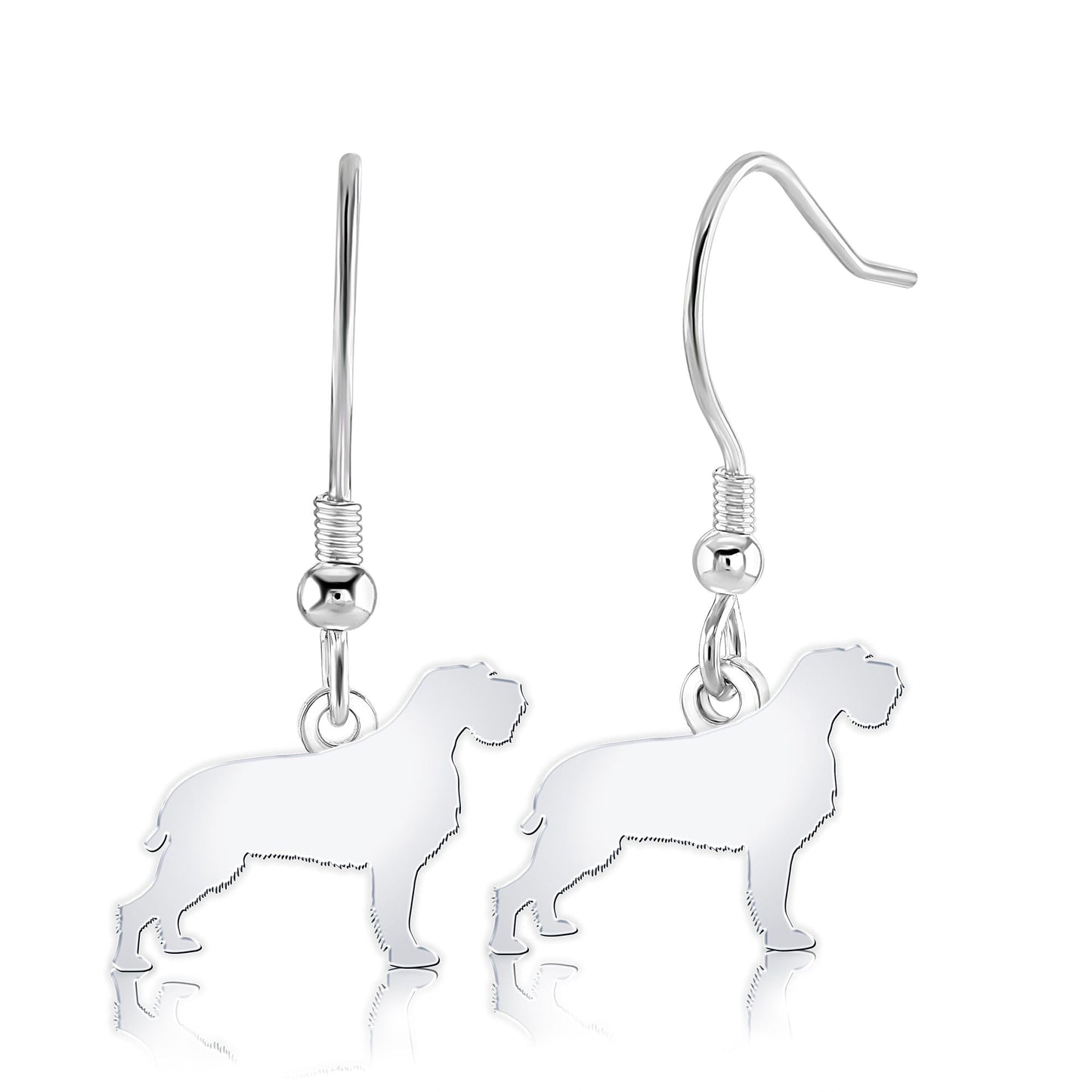 Korthals Griffon Silhouette Silver Earrings - MYLEE London