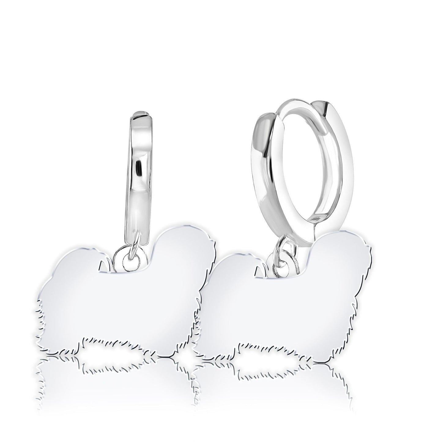 Lhasa Apso Silhouette Silver Earrings - MYLEE London