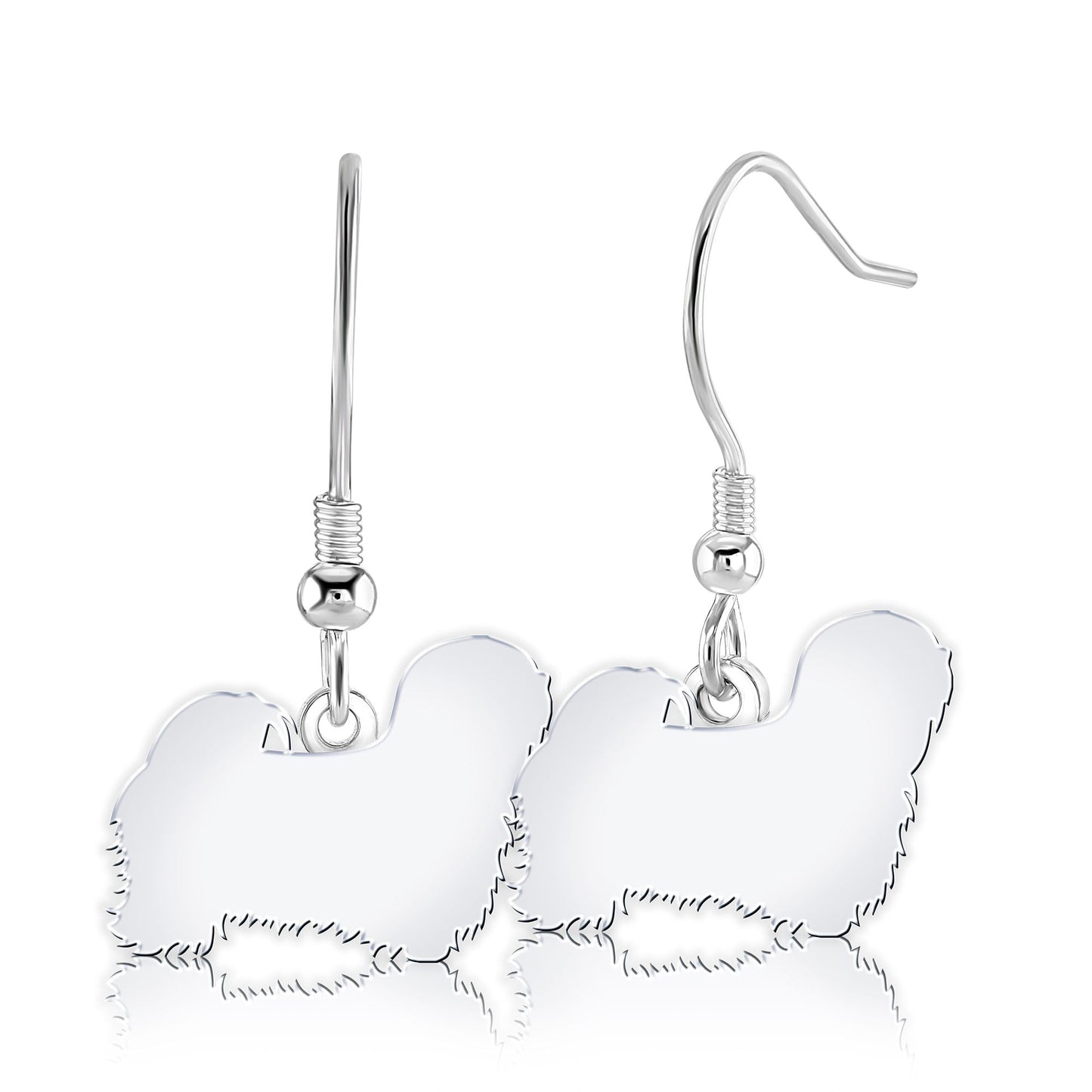 Lhasa Apso Silhouette Silver Earrings - MYLEE London