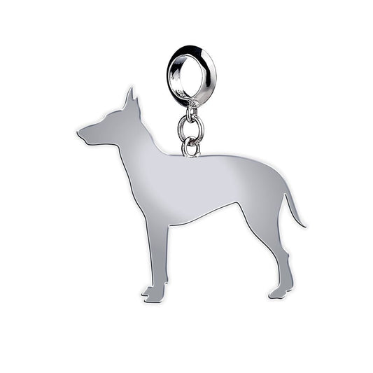 Manchester Terrier Silhouette Silver Charm - MYLEE London
