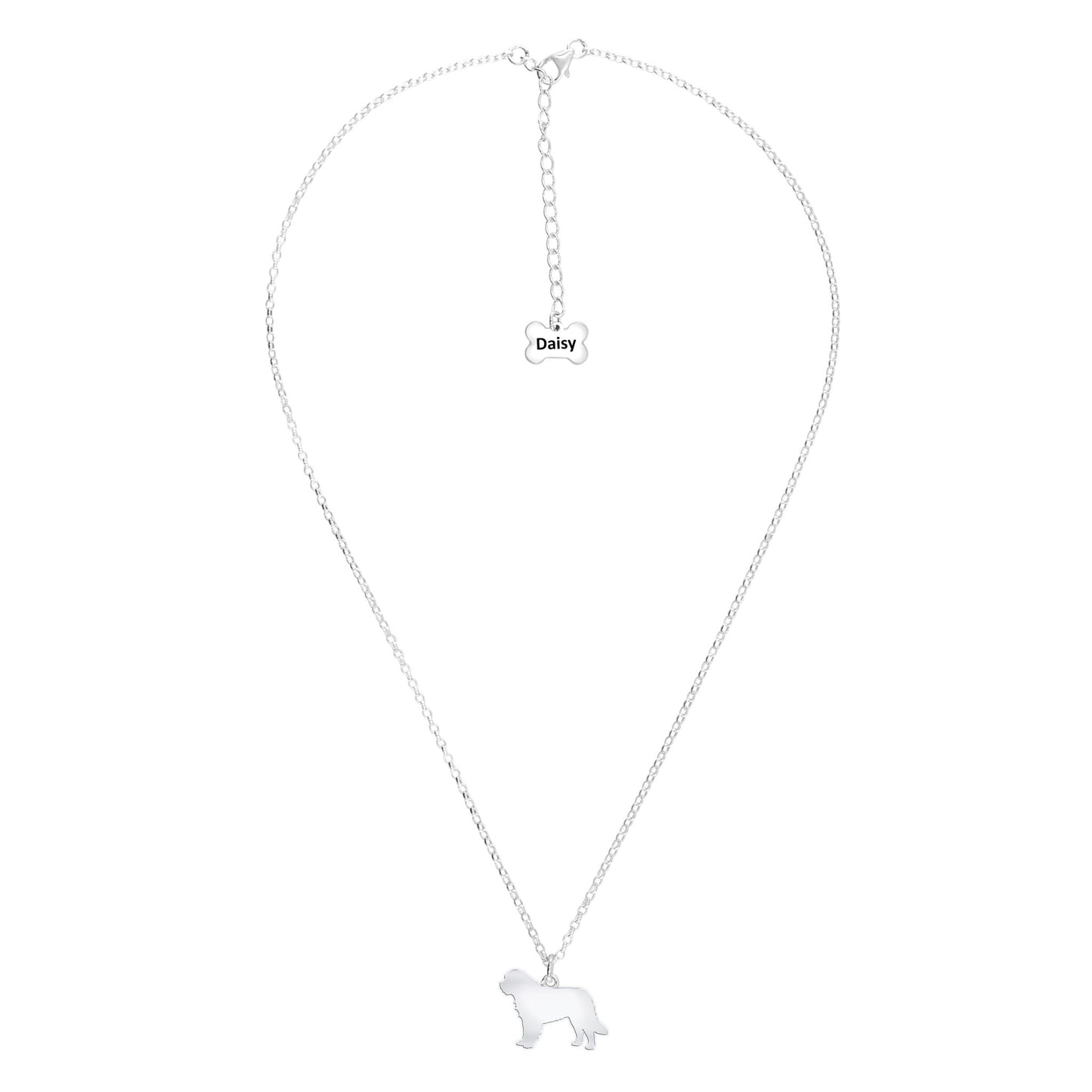 Newfoundland Silhouette Silver Necklace - Personalised - MYLEE London