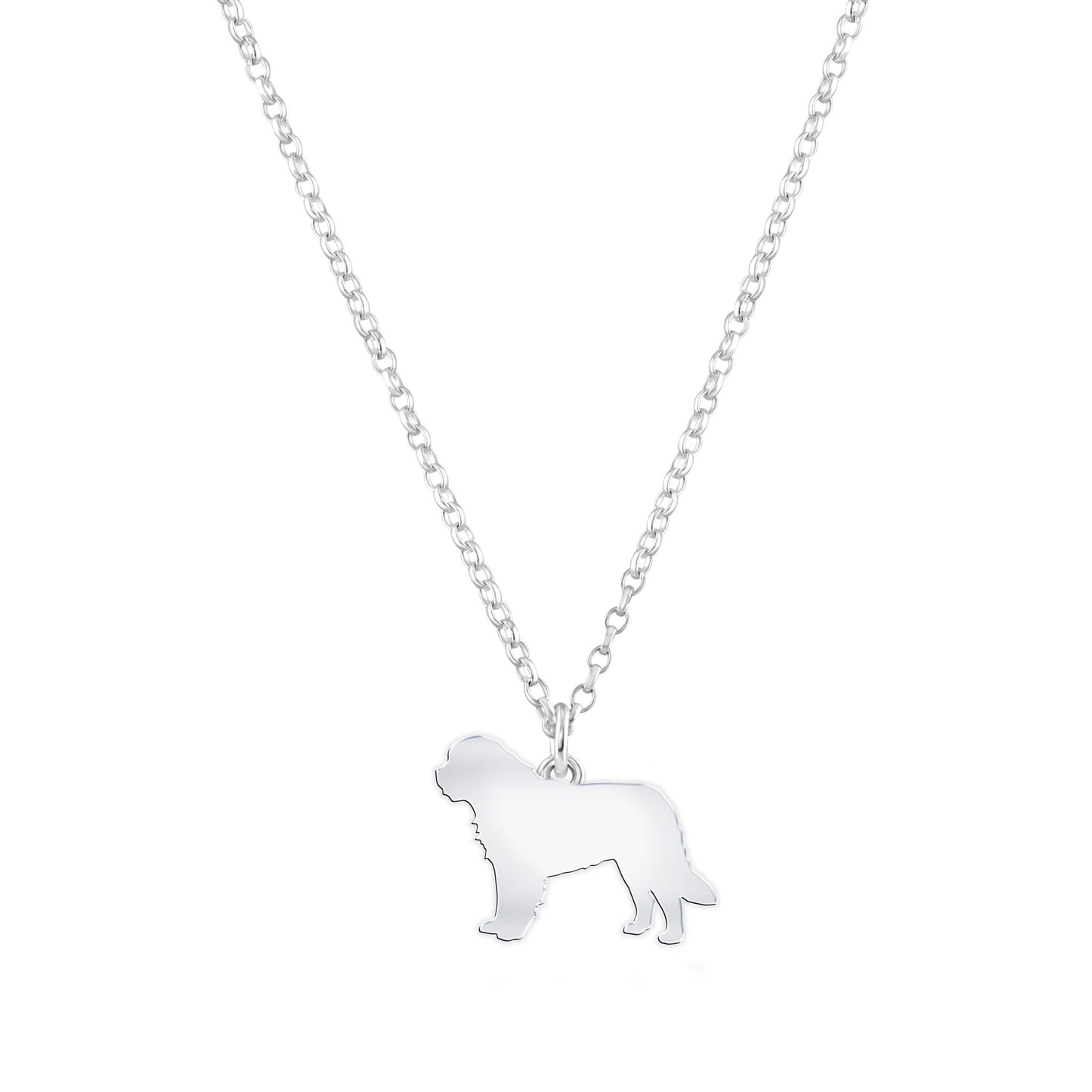 Newfoundland Silhouette Silver Necklace - Personalised - MYLEE London