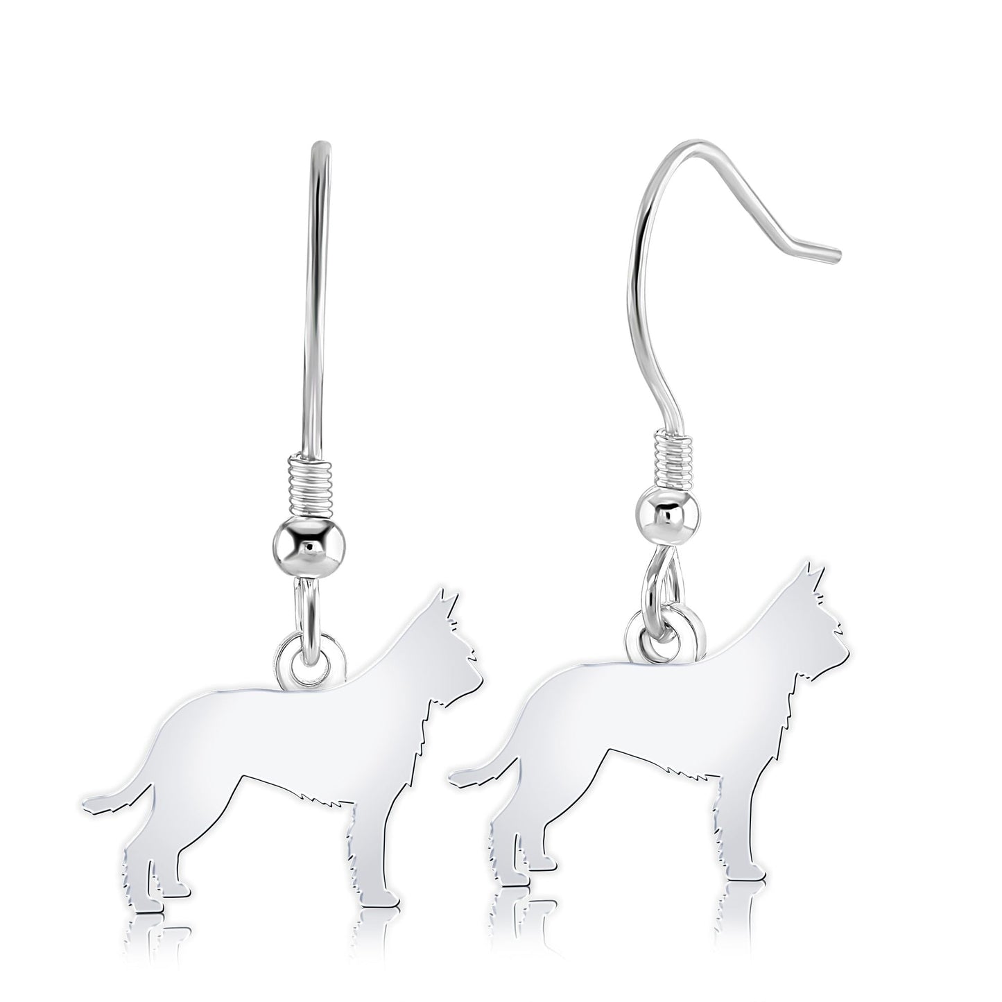 Picardy Sheepdog Silhouette Silver Earrings - MYLEE London