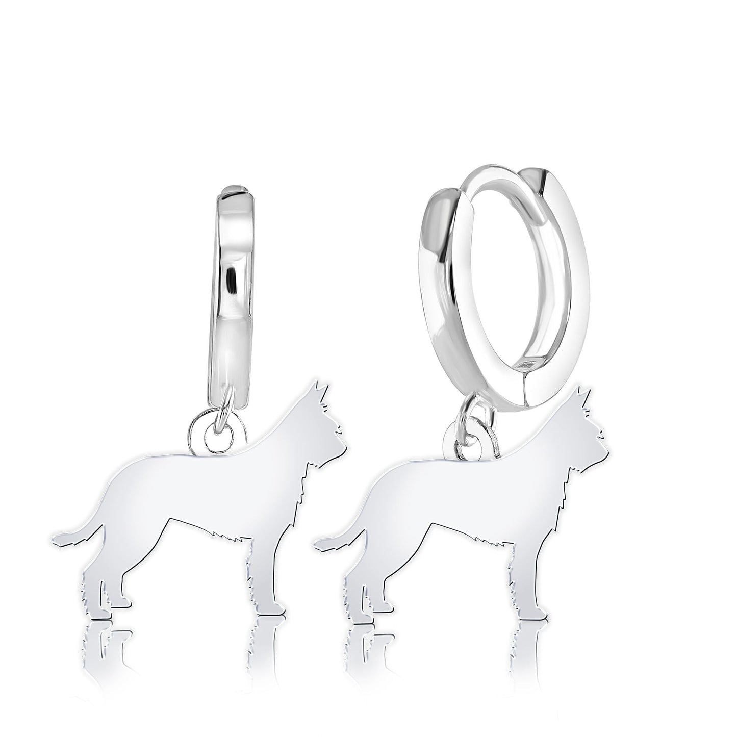 Picardy Sheepdog Silhouette Silver Earrings - MYLEE London
