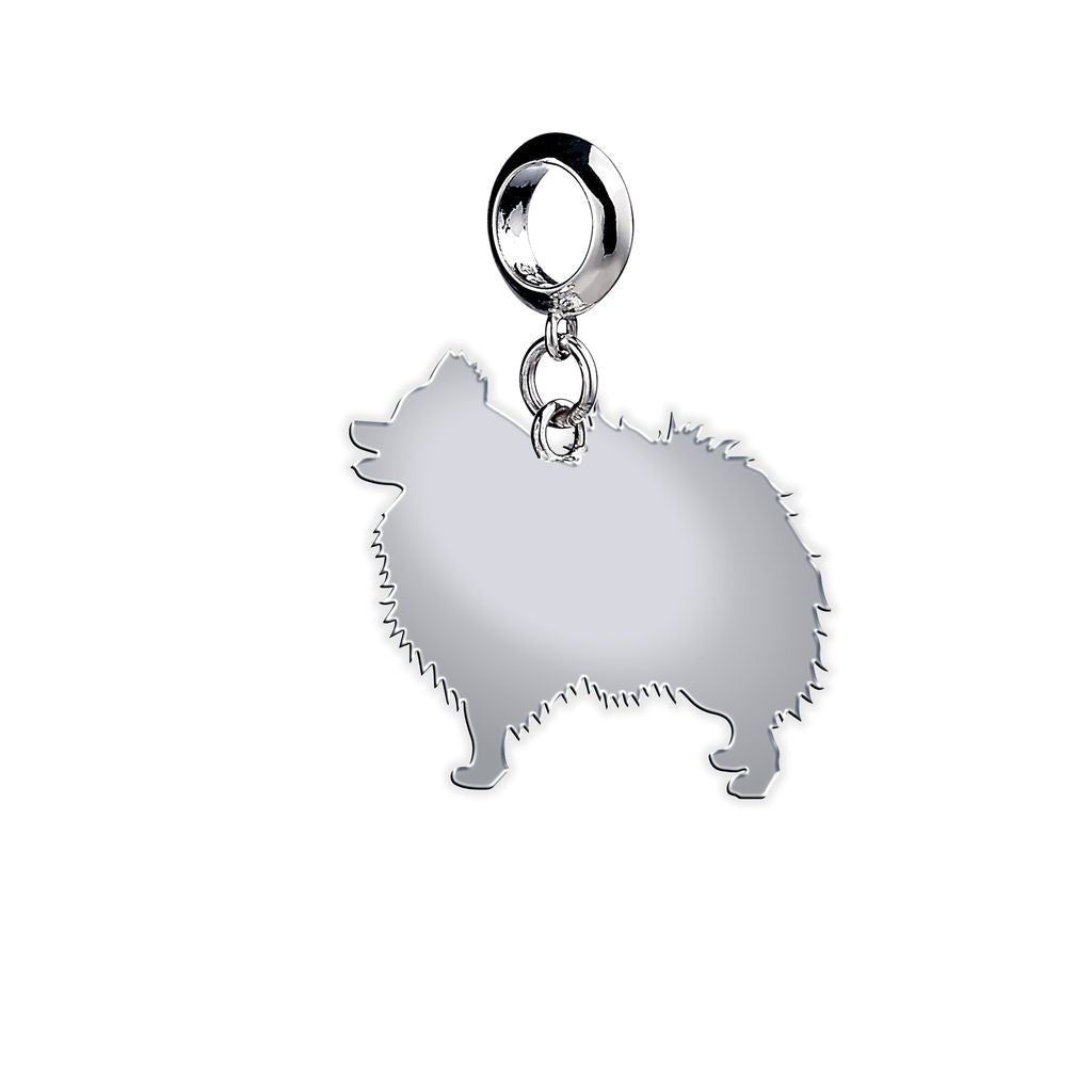 Pomeranian Silhouette Silver Charm - MYLEE London