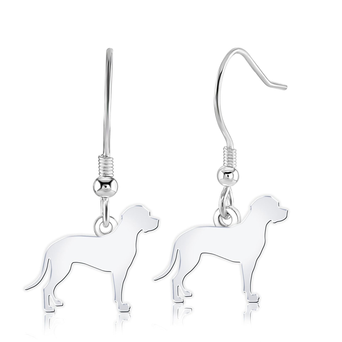 Portuguese Pointer Silhouette Silver Earrings - MYLEE London