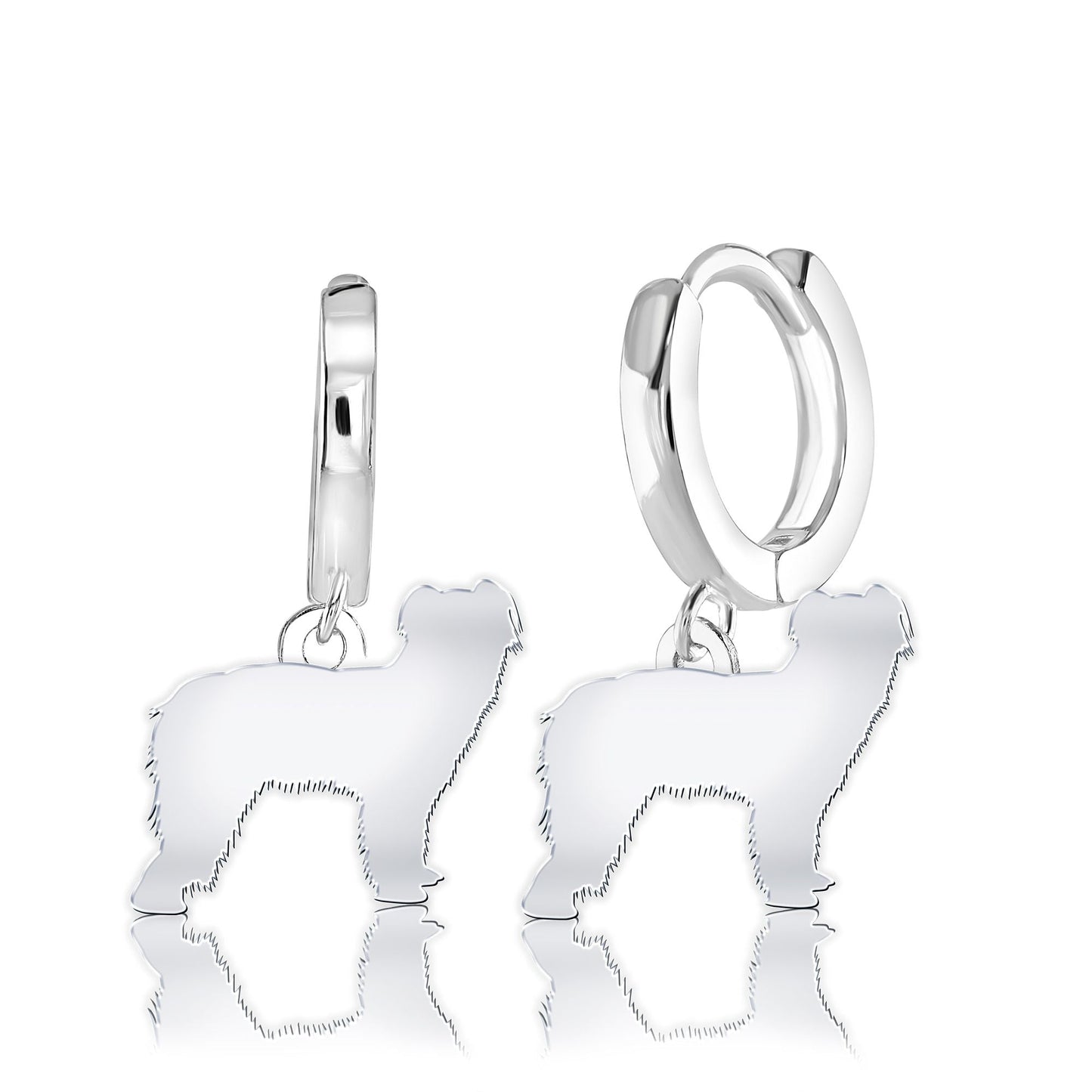 Pyrenean Sheepdog Silhouette Silver Earrings - MYLEE London