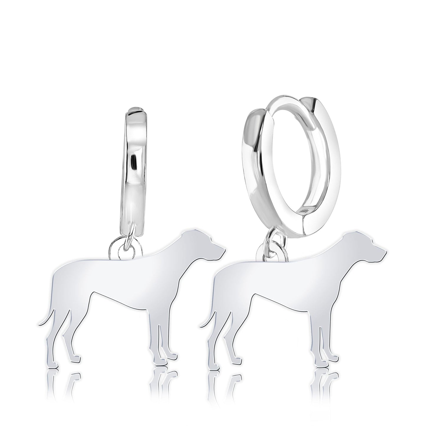 Rhodesian Ridgeback Silhouette Silver Earrings - MYLEE London
