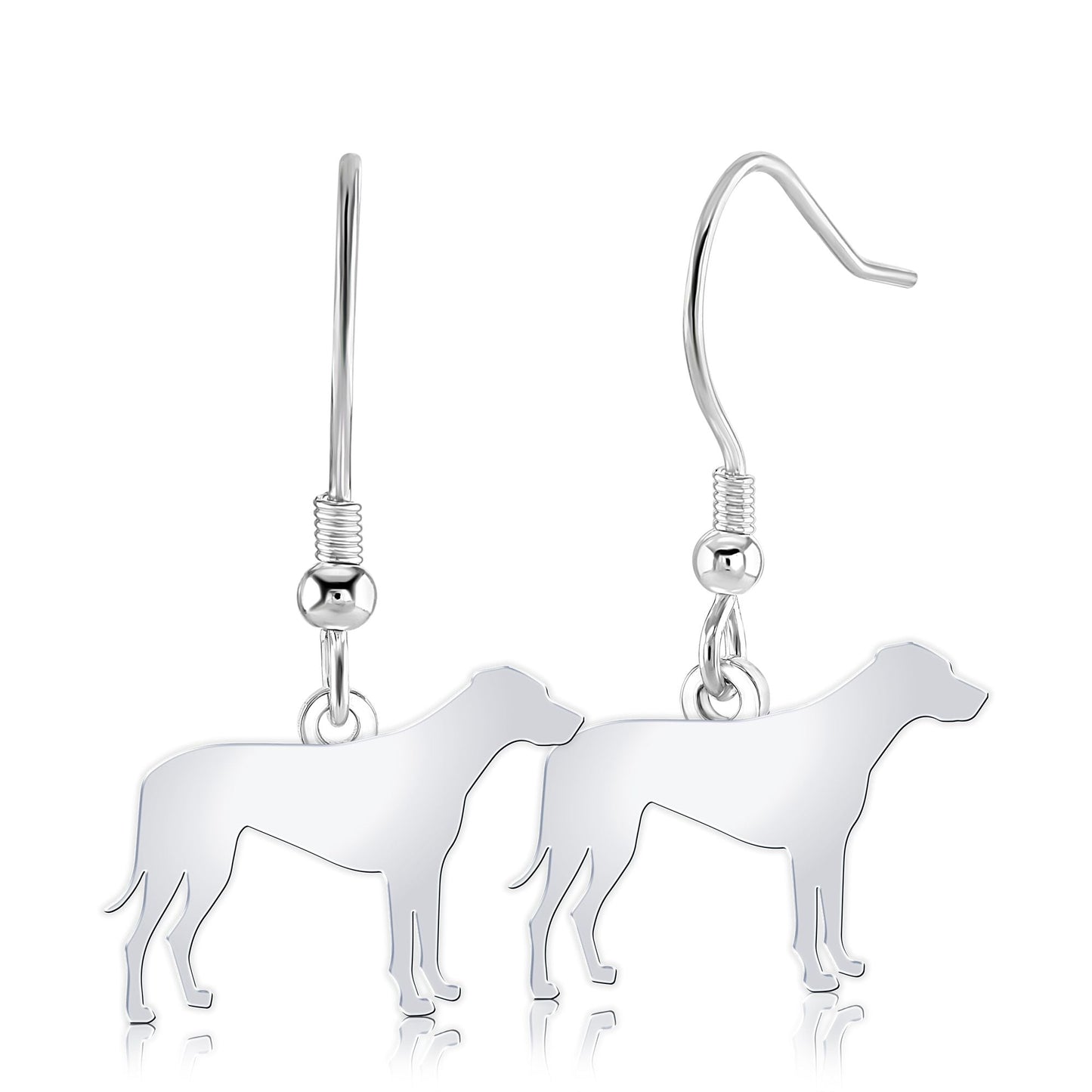 Rhodesian Ridgeback Silhouette Silver Earrings - MYLEE London