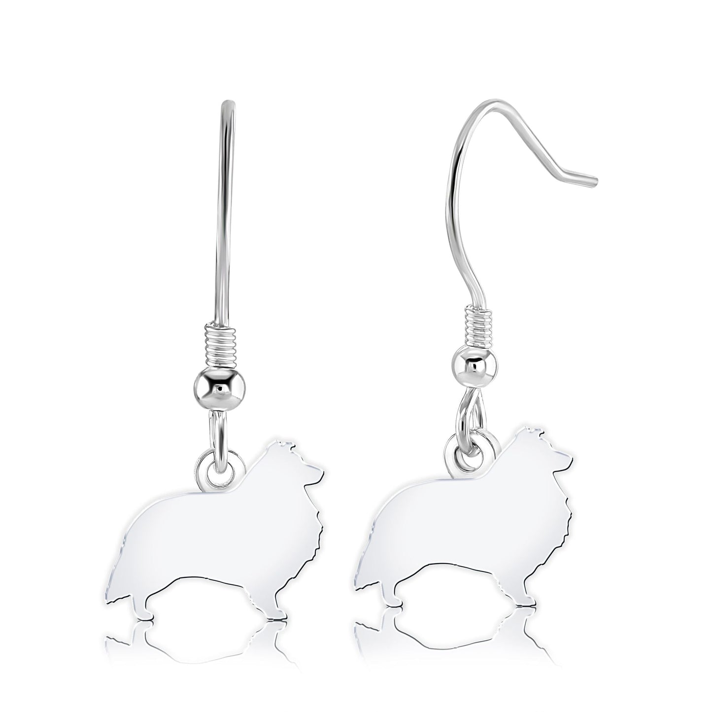Shetland Sheepdog Silhouette Silver Earrings - MYLEE London