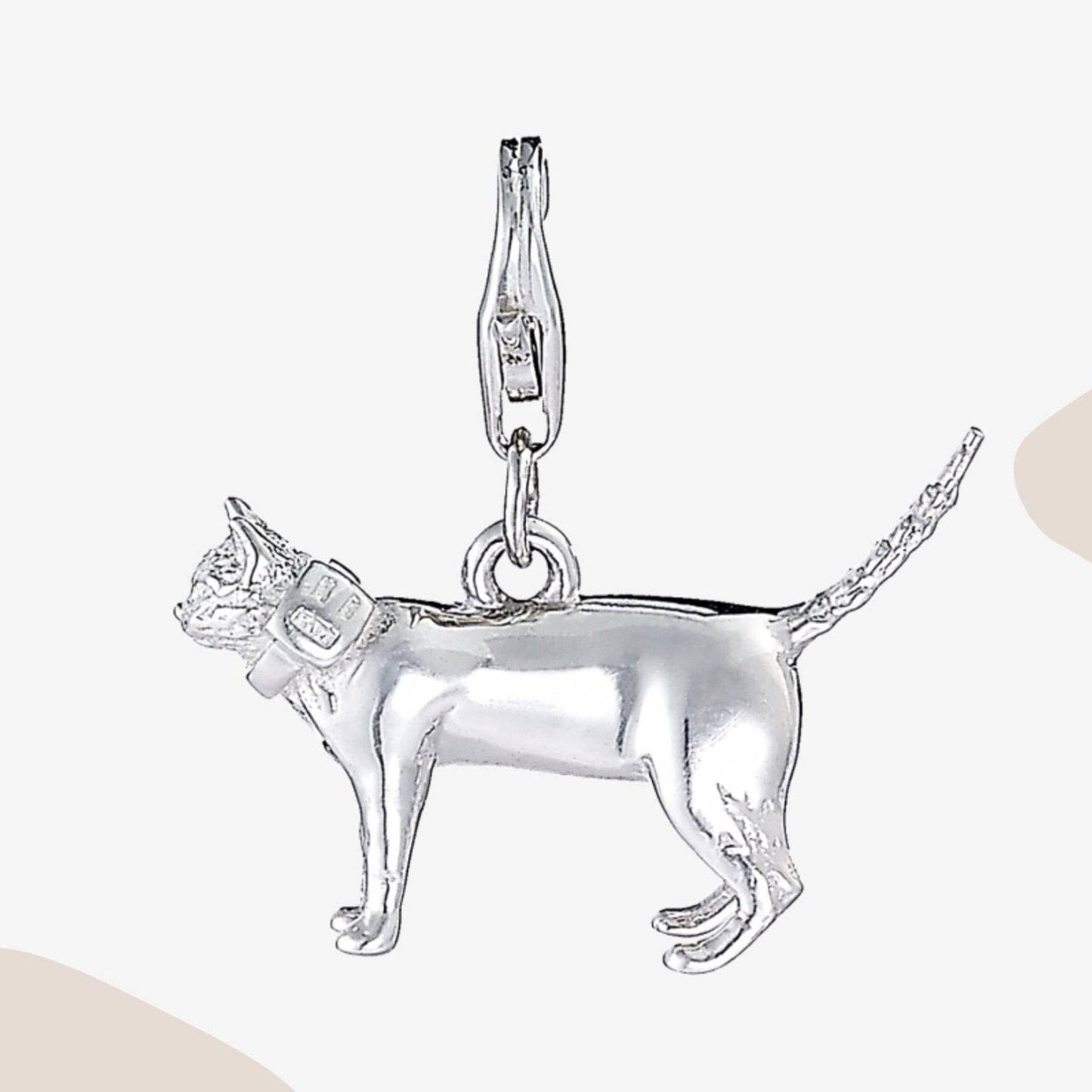Short-Haired Cat Silver Charm - MYLEE London