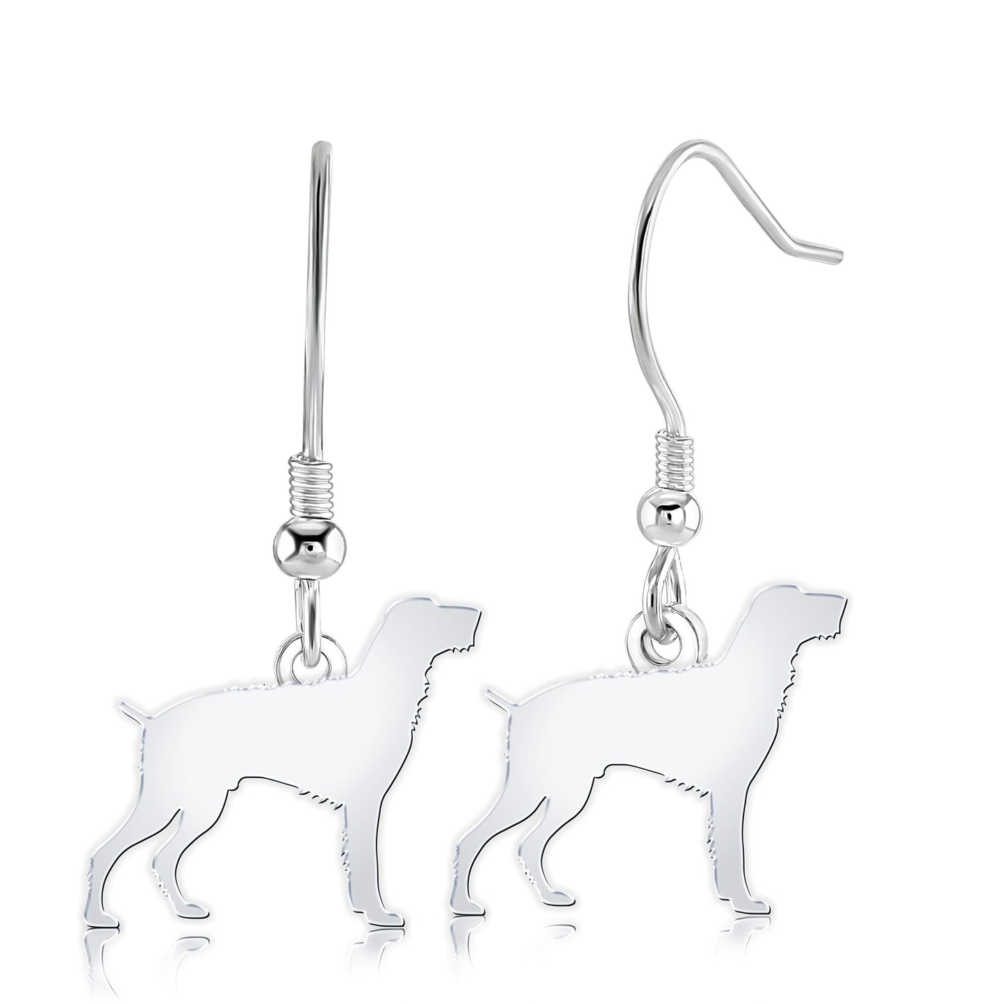 Slovakian Rough Haired Pointer Silhouette Silver Earrings - MYLEE London