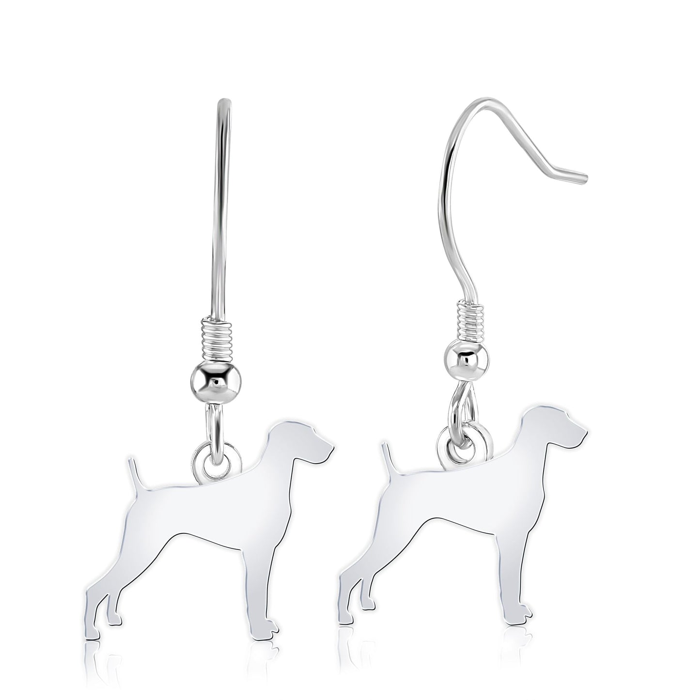 Weimaraner Silhouette Silver Earrings - MYLEE London