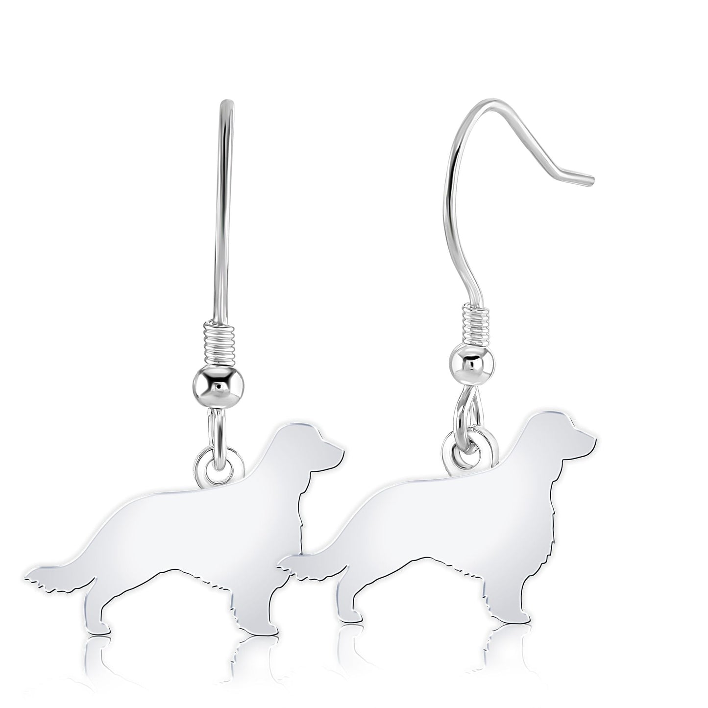 Welsh Springer Spaniel Silhouette Silver Earrings - MYLEE London