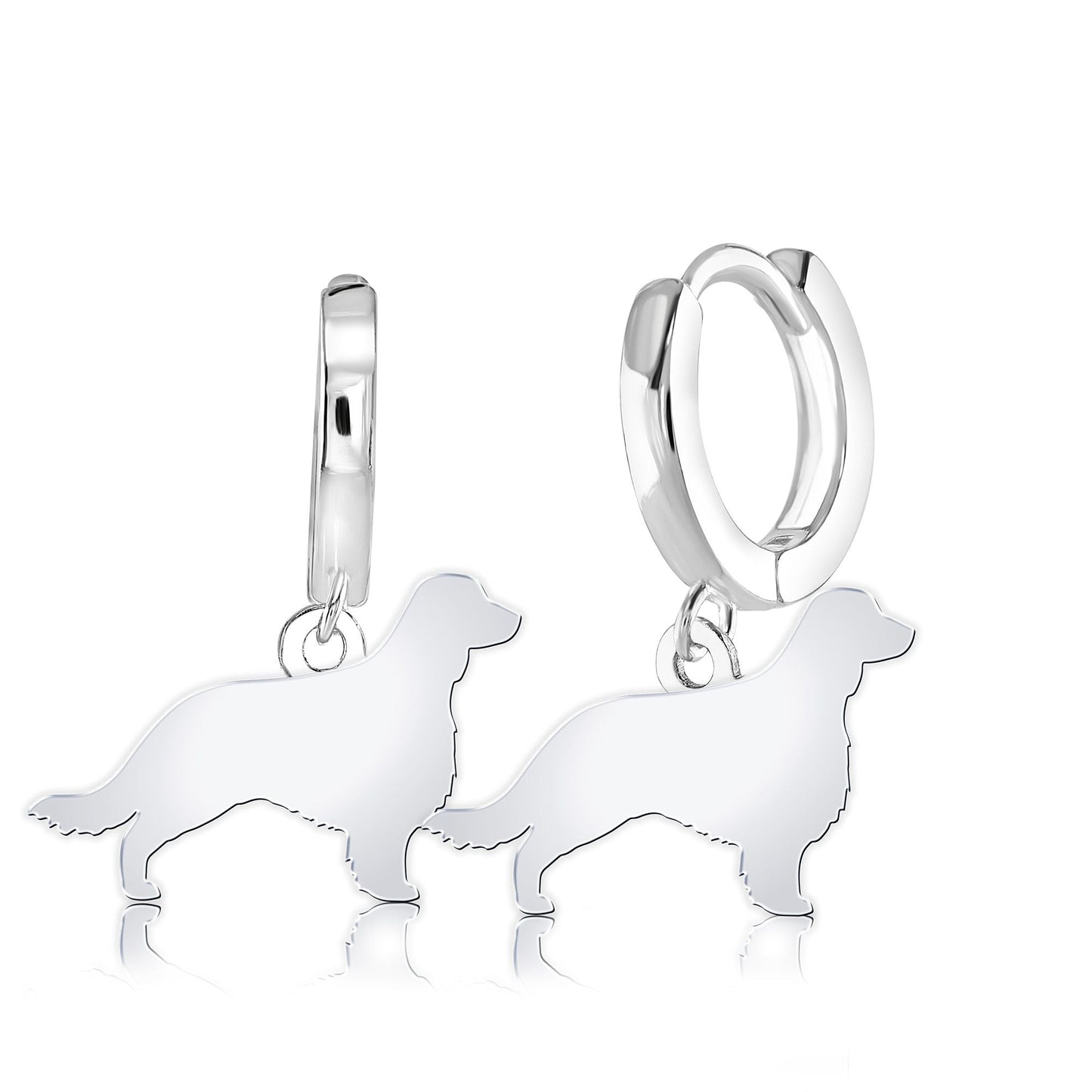Welsh Springer Spaniel Silhouette Silver Earrings - MYLEE London