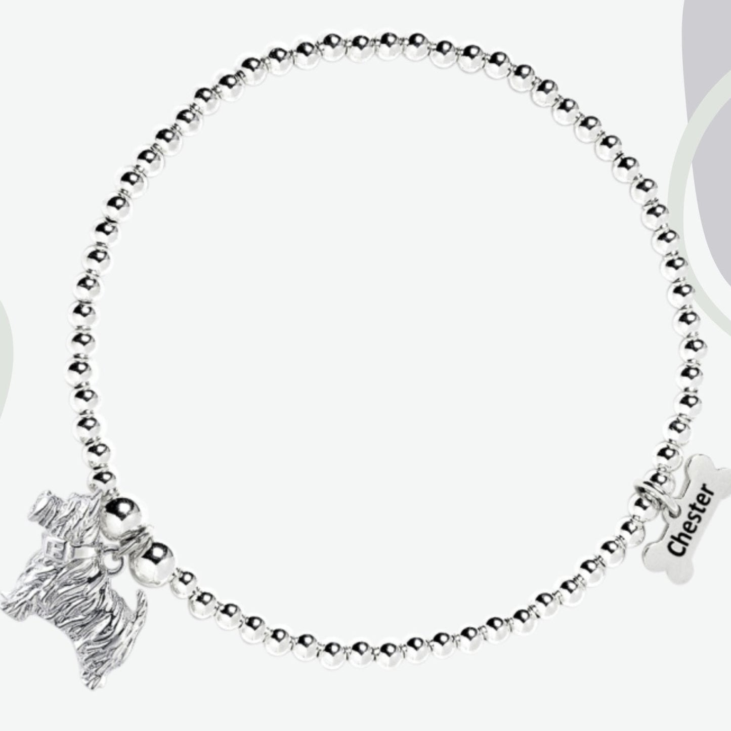 Westie Silver Ball Bead Bracelet - Personalised - MYLEE London
