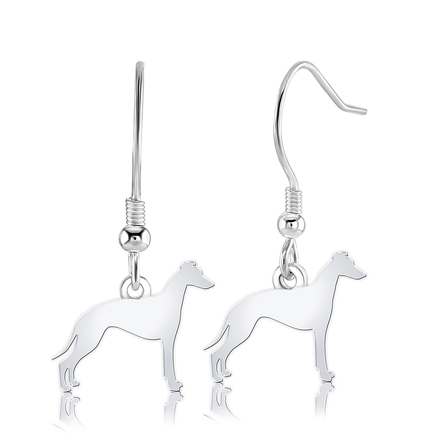 Whippet Silhouette Silver Earrings - MYLEE London