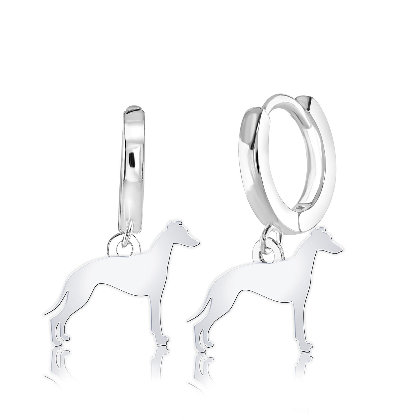 Whippet Silhouette Silver Earrings - MYLEE London
