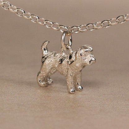 Pulsera de cadena delicada de Cockapoo - Personalizada - Plata de ley