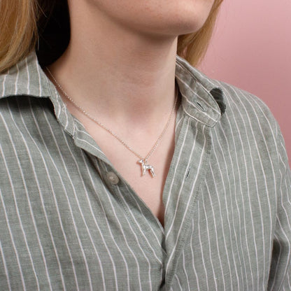 Bedlington Terrier Silver Necklace - Personalised - MYLEE London