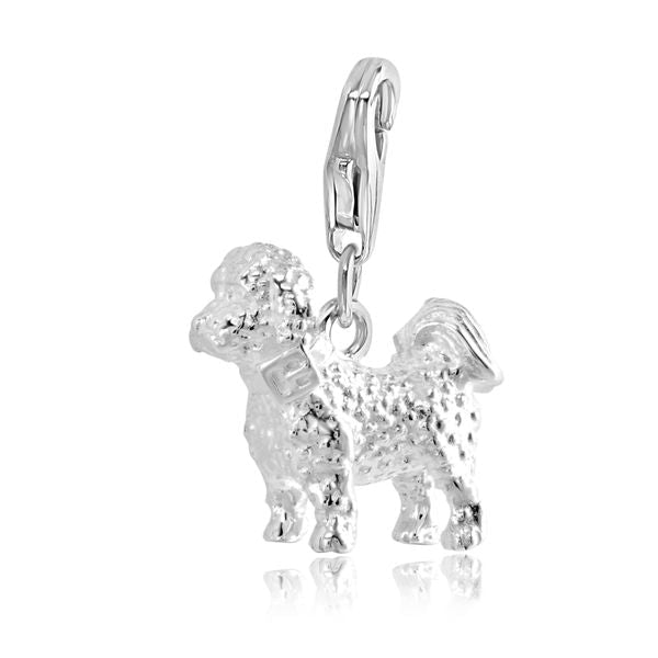 Bichon Frise Silver Charm - MYLEE London
