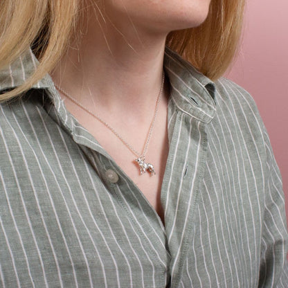 Border Collie Silver Necklace - Personalised - MYLEE London