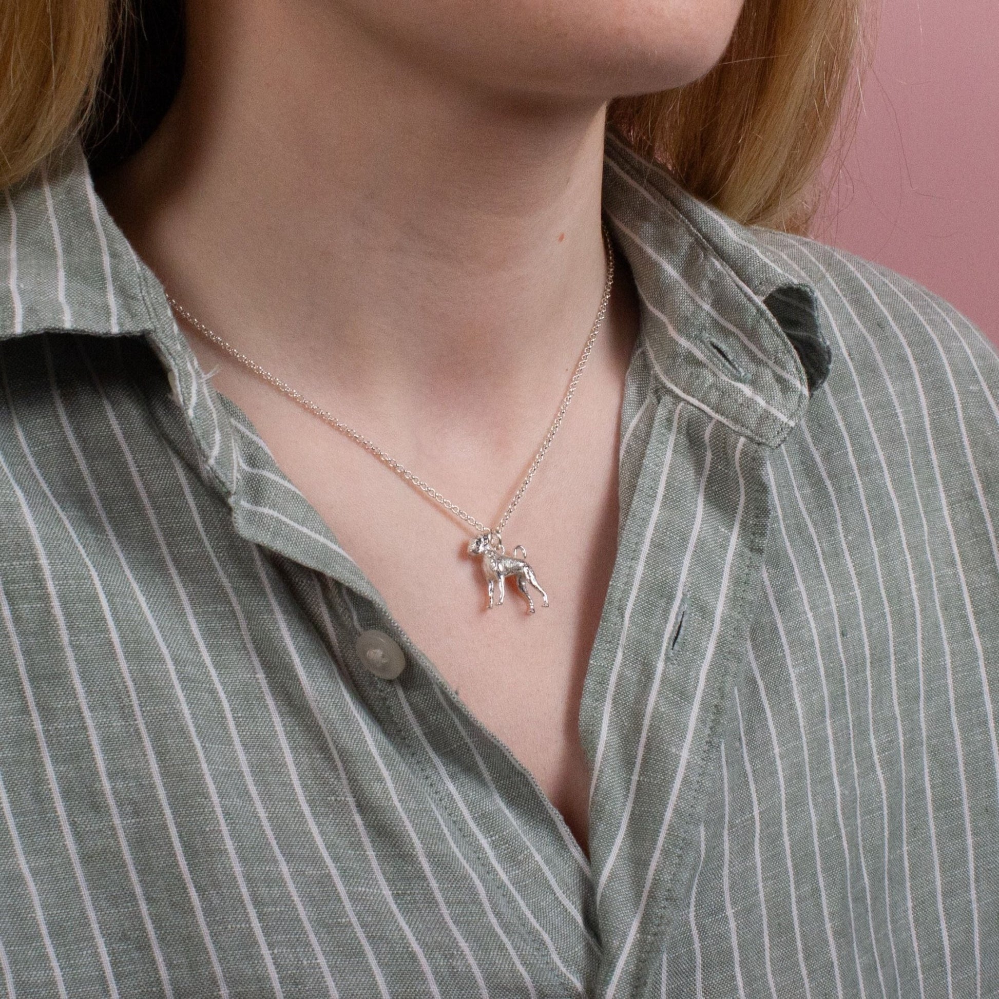 Boxer Silver Necklace - Personalised - MYLEE London