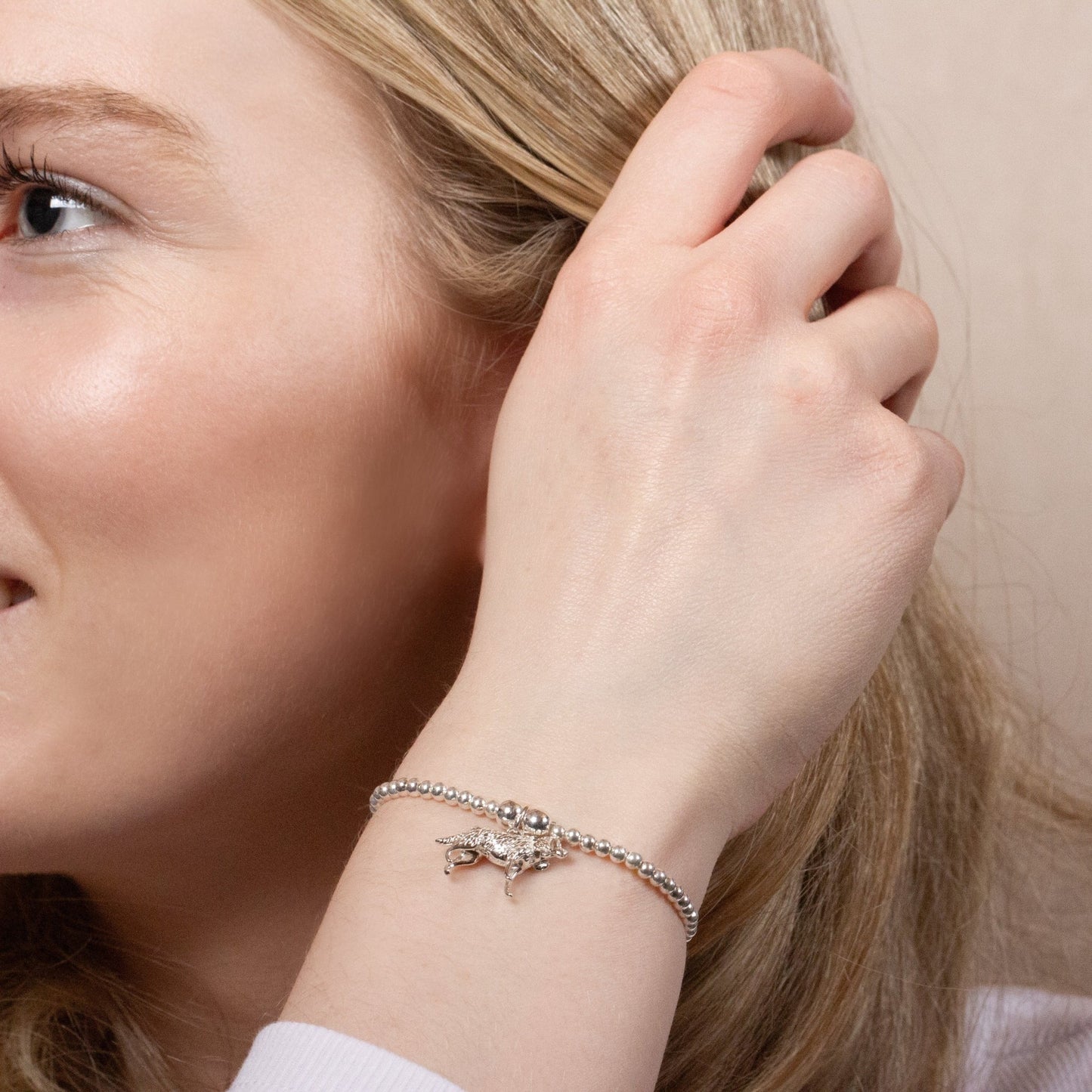 Cocker Spaniel Silver Ball Bead Bracelet - Personalised - MYLEE London