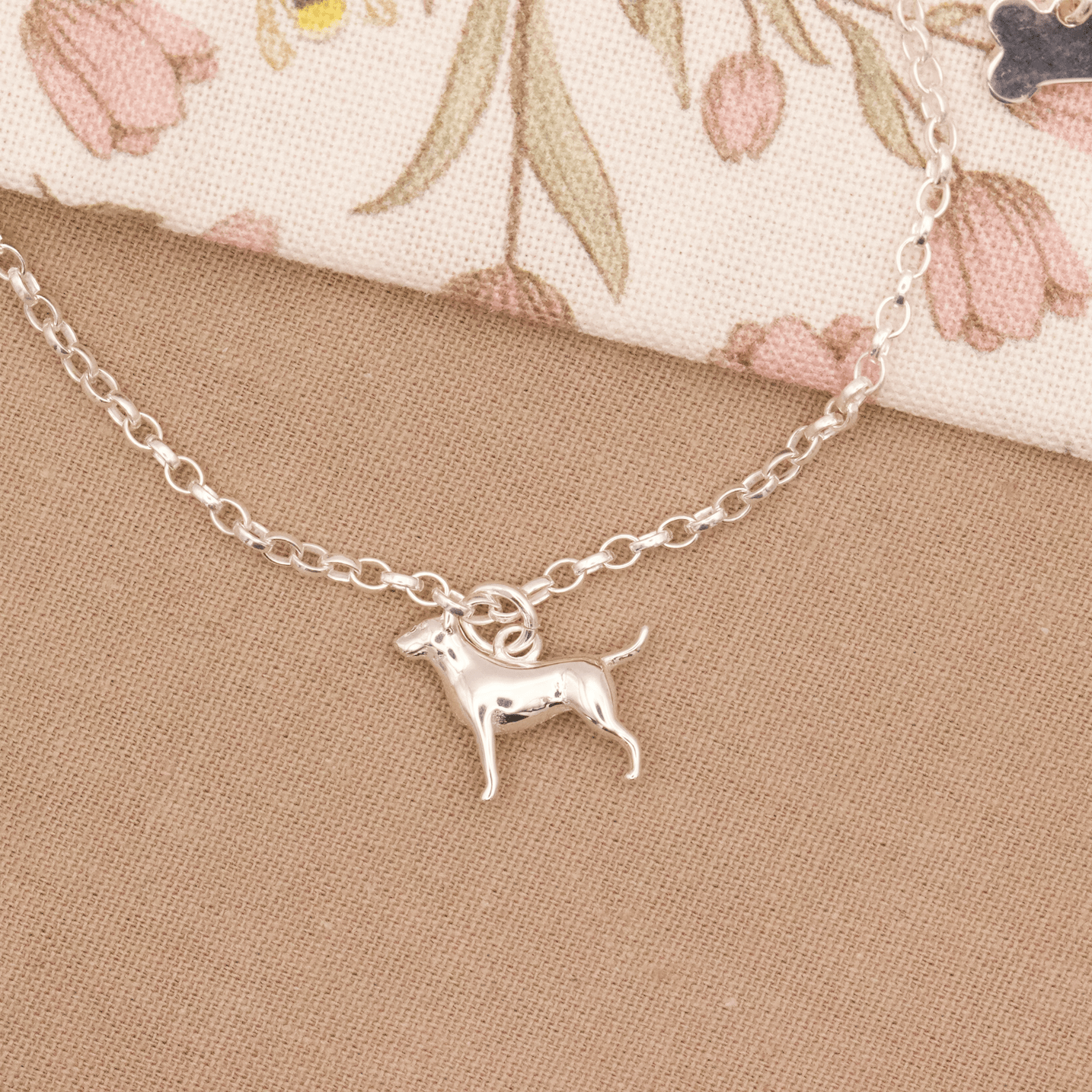 English Bull Terrier Dainty Chain Bracelet - Personalised - Sterling Silver - MYLEE London