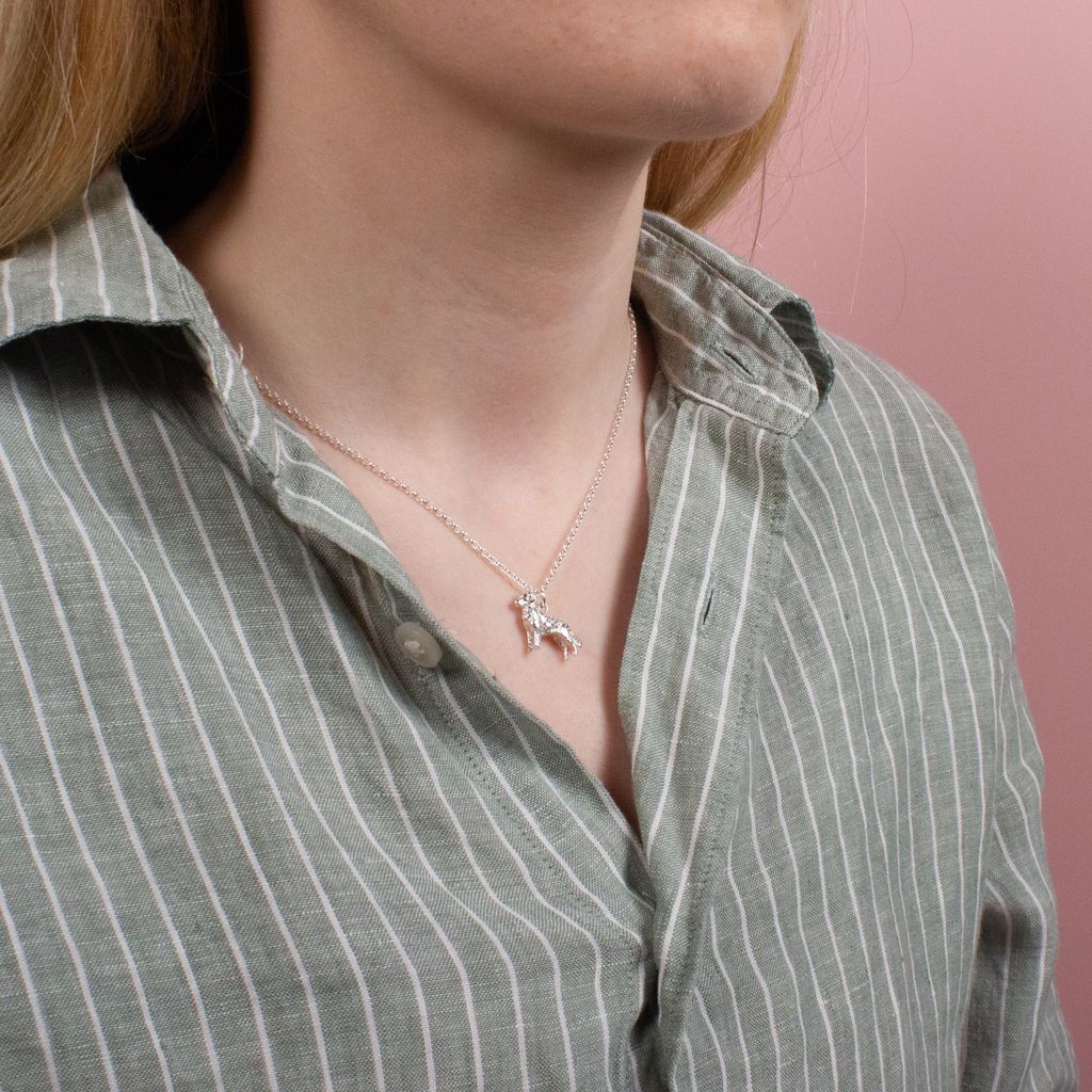 Golden Retriever Silver Necklace - Personalised - MYLEE London