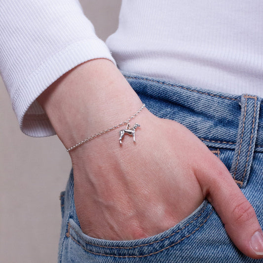 Greyhound Dainty Chain Bracelet - Personalised - Sterling Silver - MYLEE London