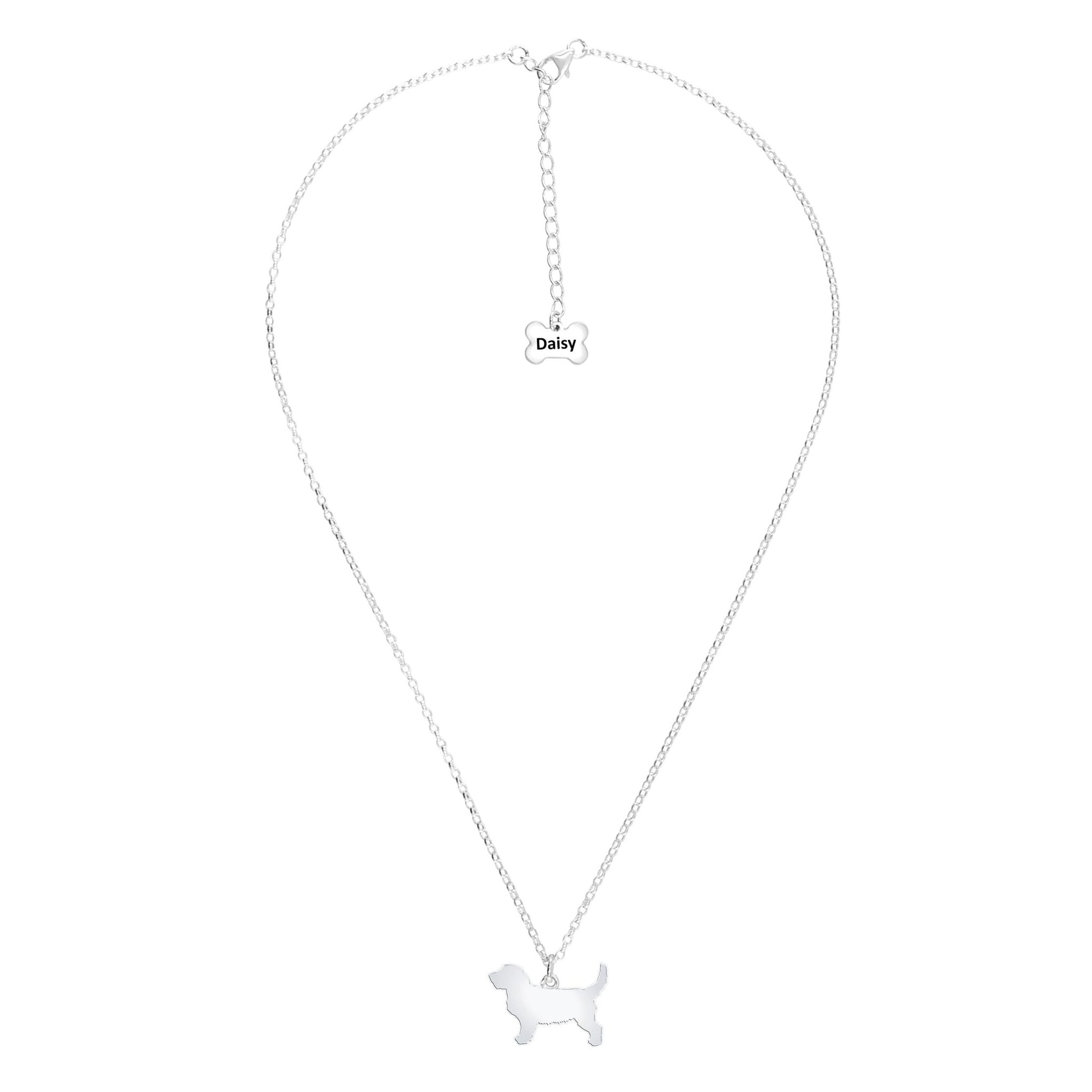 Griffon Fauve De Bretagne Silhouette Silver Necklace - Personalised - MYLEE London