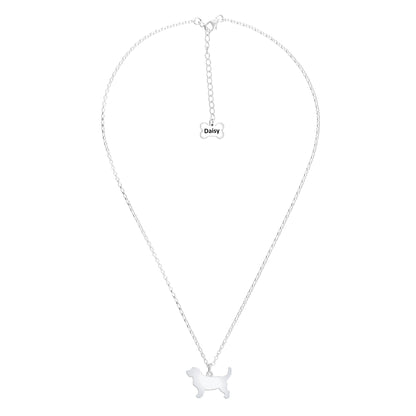 Griffon Fauve De Bretagne Silhouette Silver Necklace - Personalised - MYLEE London